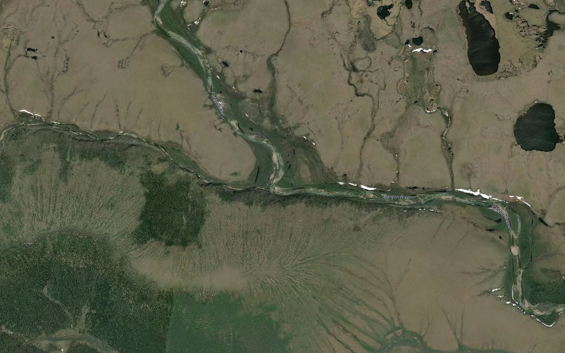 Satellite map of the Bullion Creek