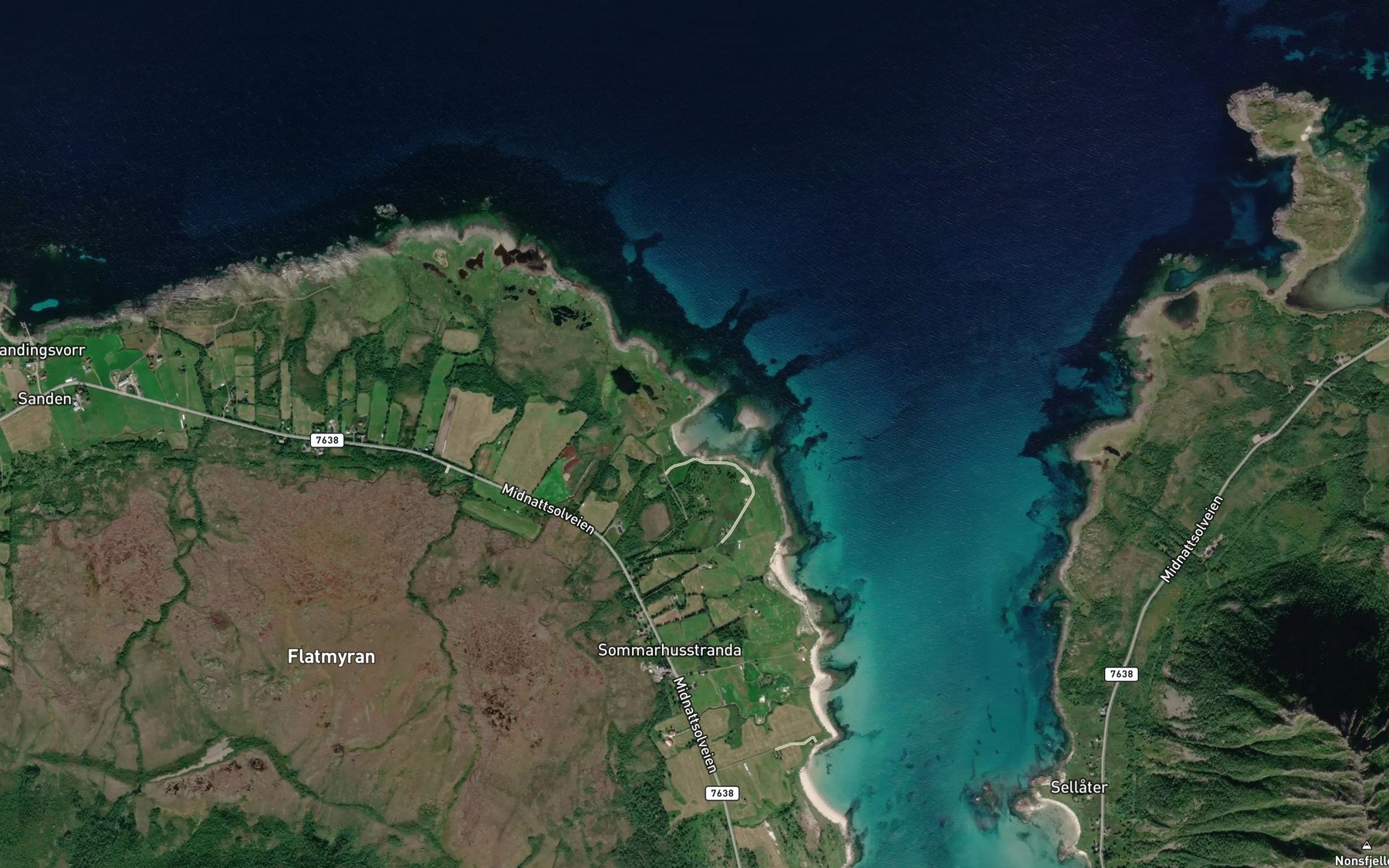 Satellite map of the Nettvika
