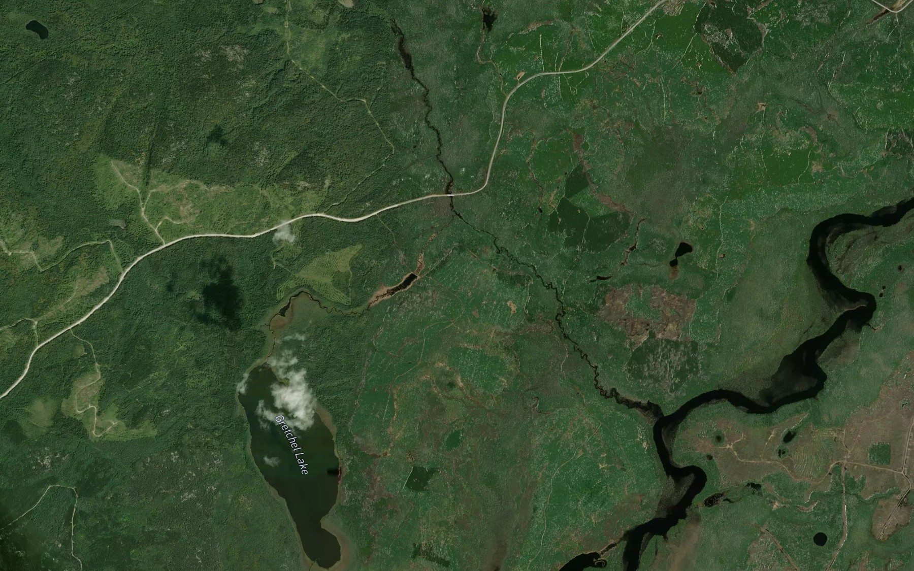 Satellite map of the Gretchel Creek