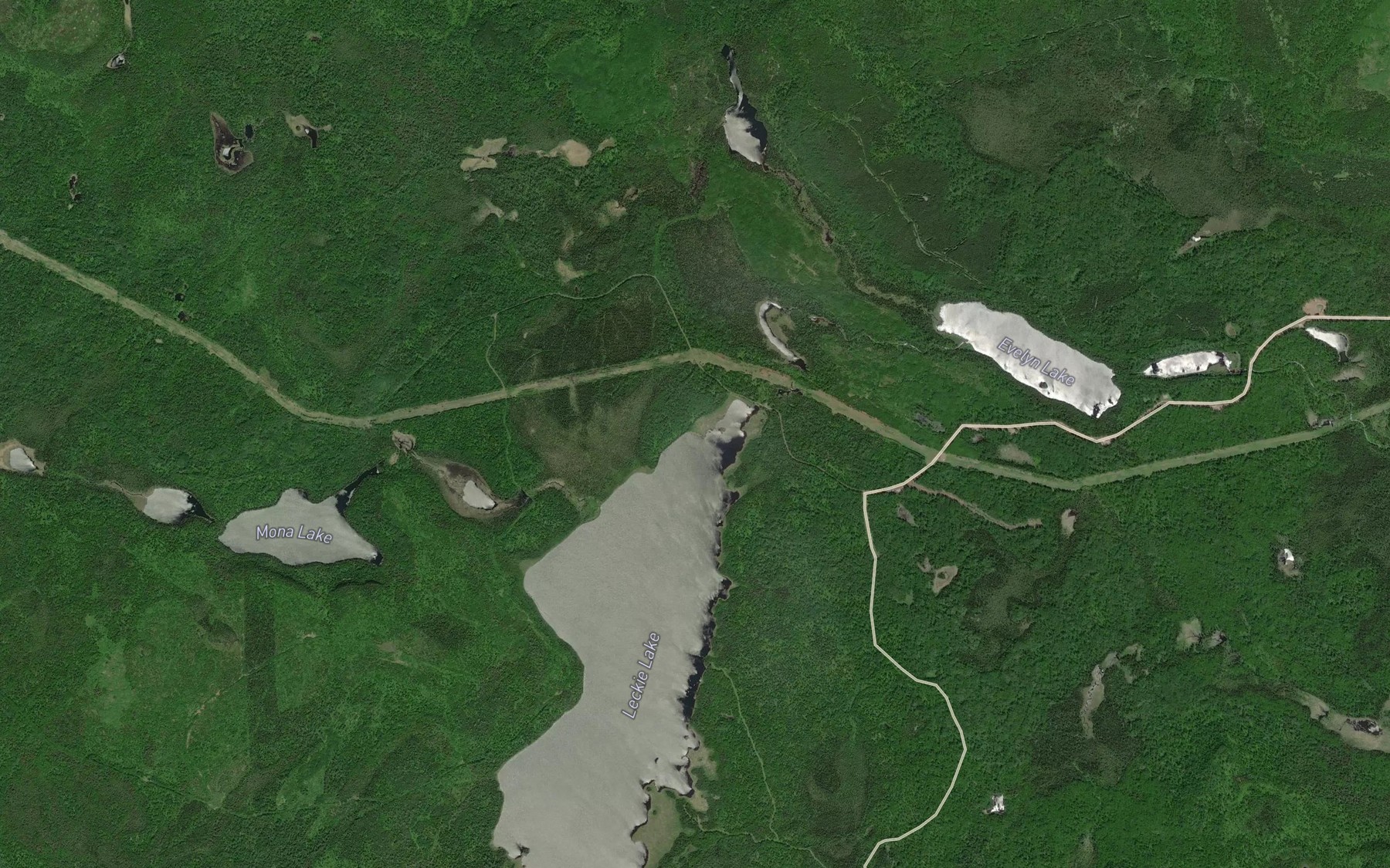 Satellite map of the Mona Creek