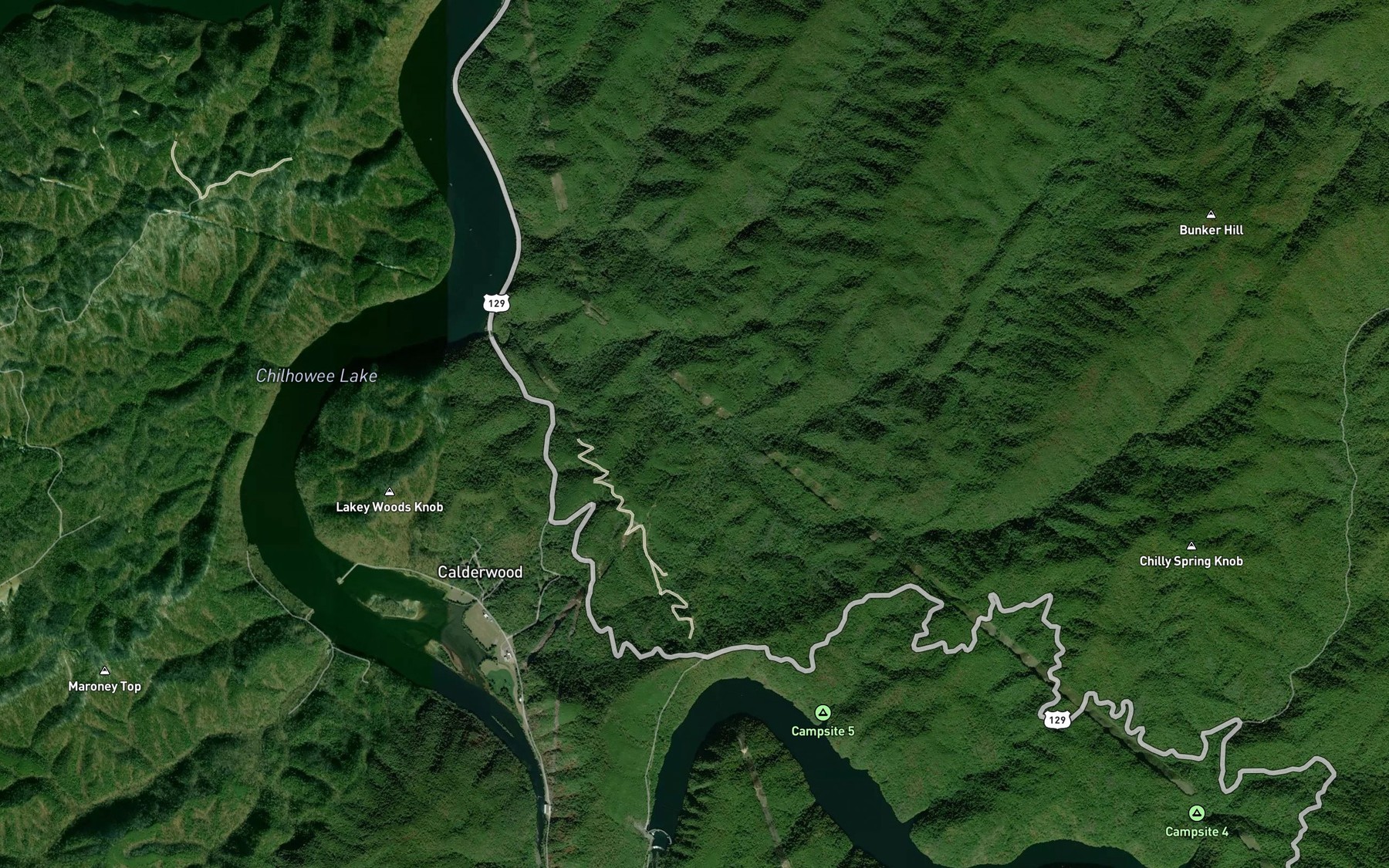 Satellite map of the Cattail Branch