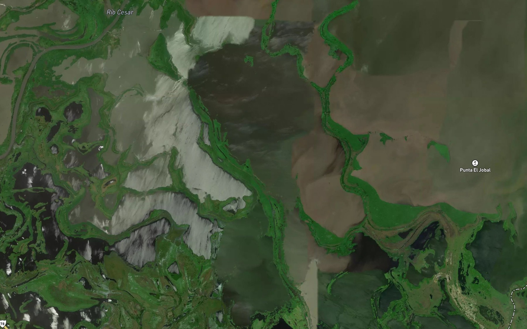 Satellite map of the Cienaga El Arrastradero