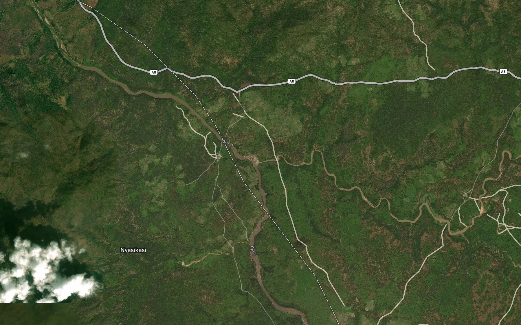 Satellite map of the River Jiman