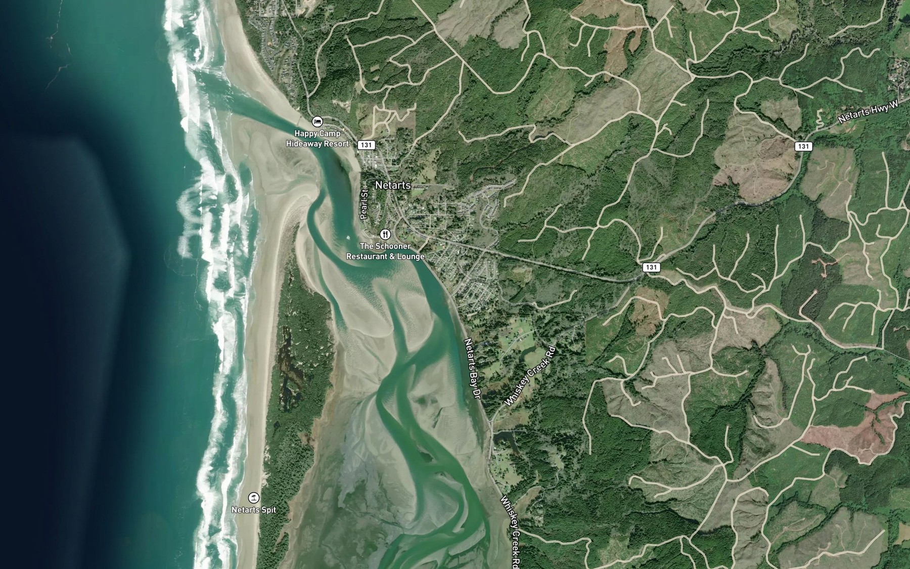 Satellite map of the Rice Creek