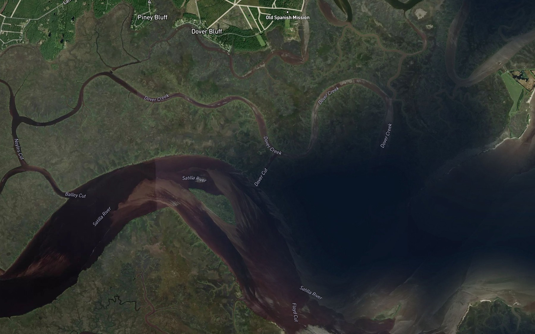 Satellite map of the Dover Cut
