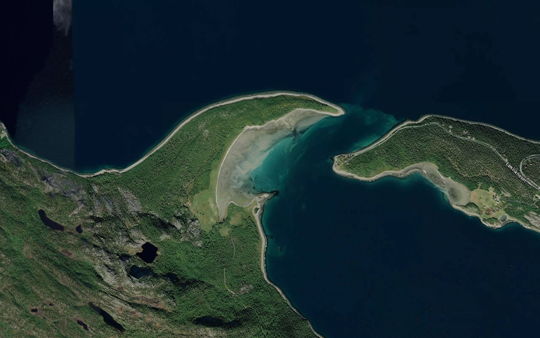Satellite map of the Litlestraumen