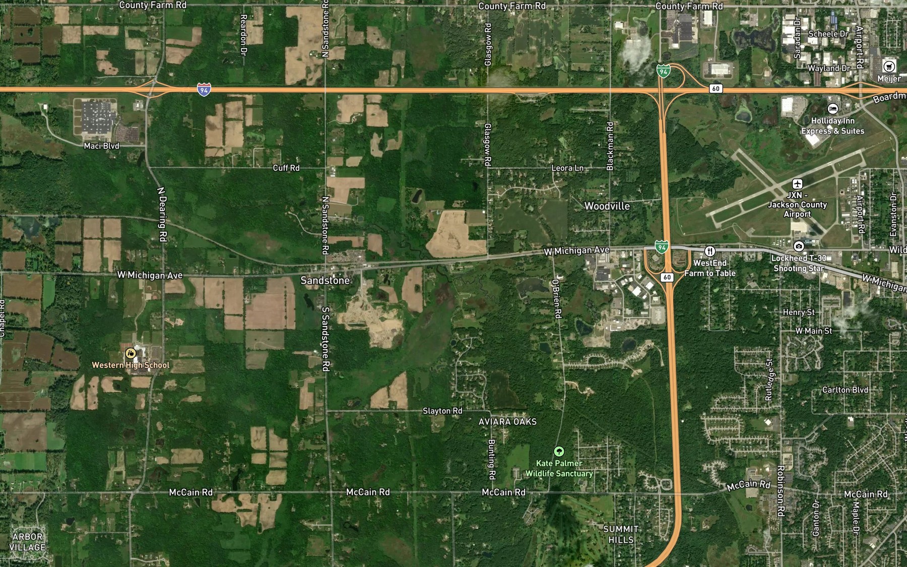 Satellite map of the Indian Brook