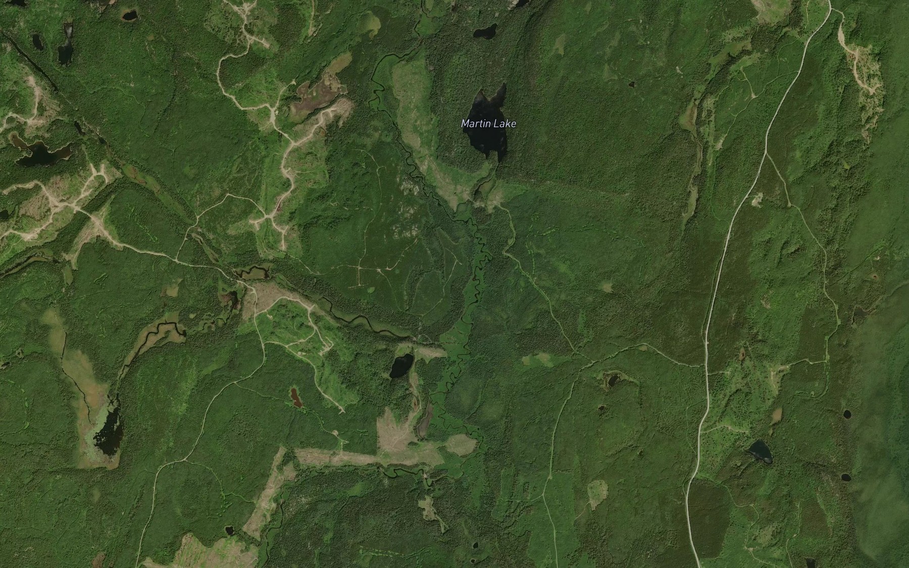 Satellite map of the Wilson Creek