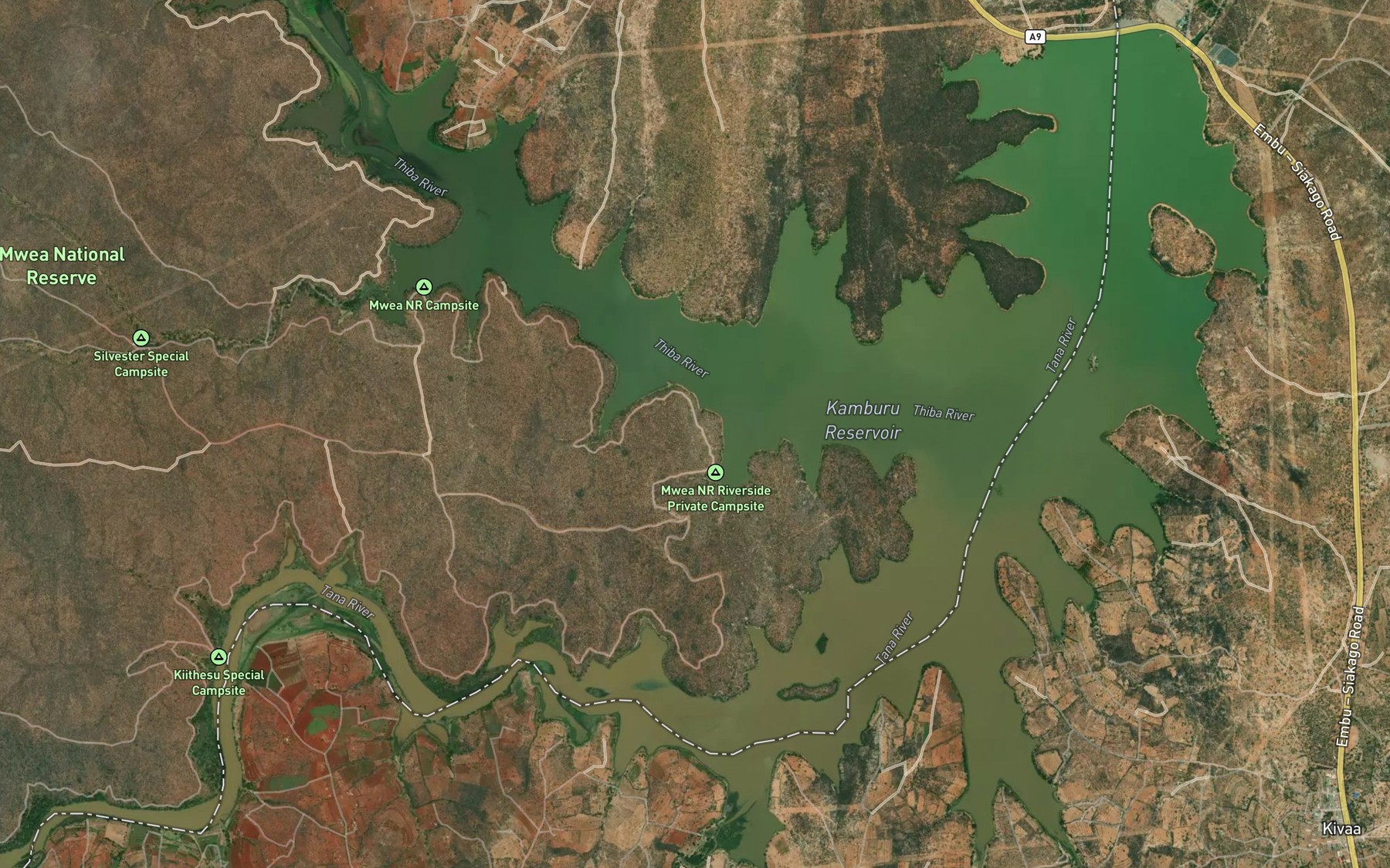 Satellite map of the Thiba