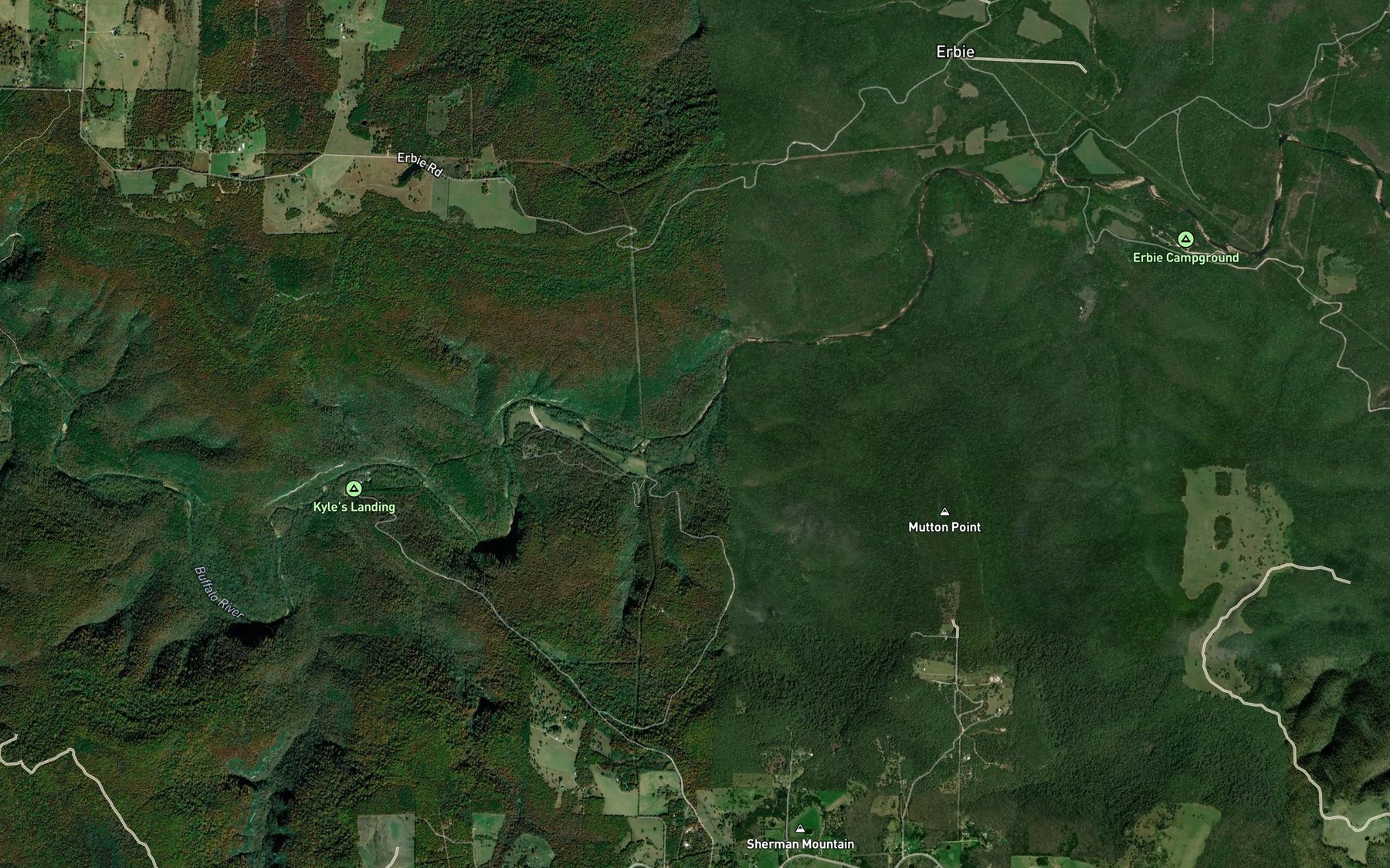 Satellite map of the Dry Creek