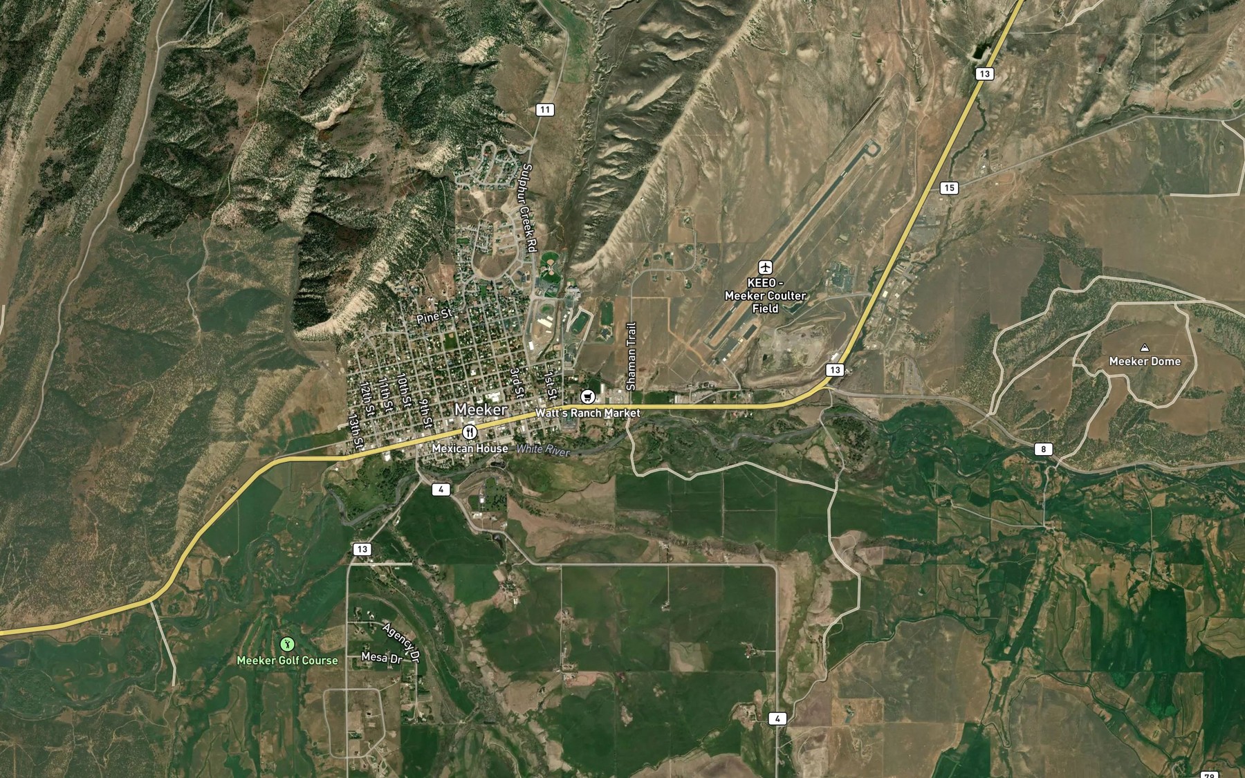 Satellite map of the Meeker Ditch