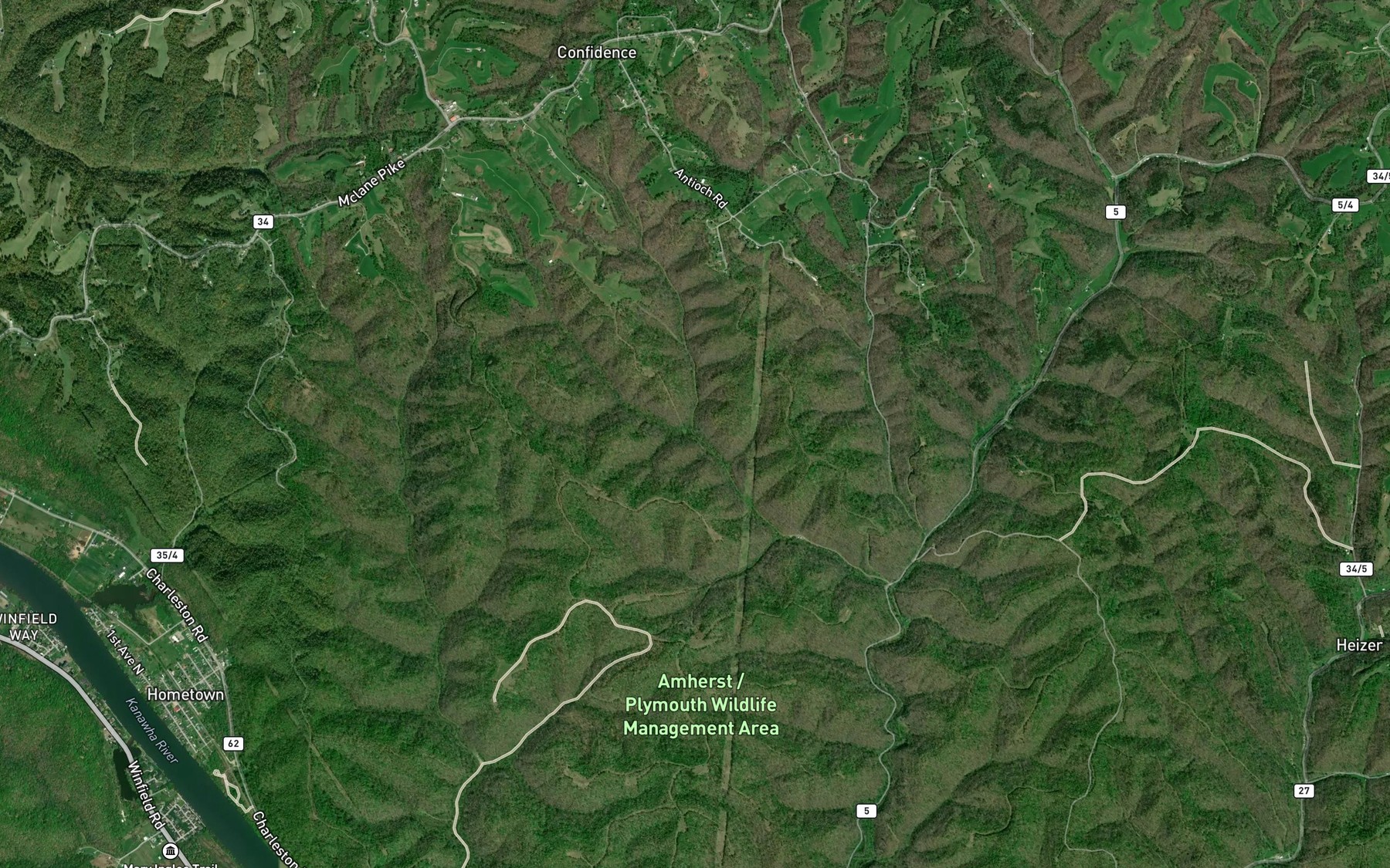 Satellite map of the Gumlick Run