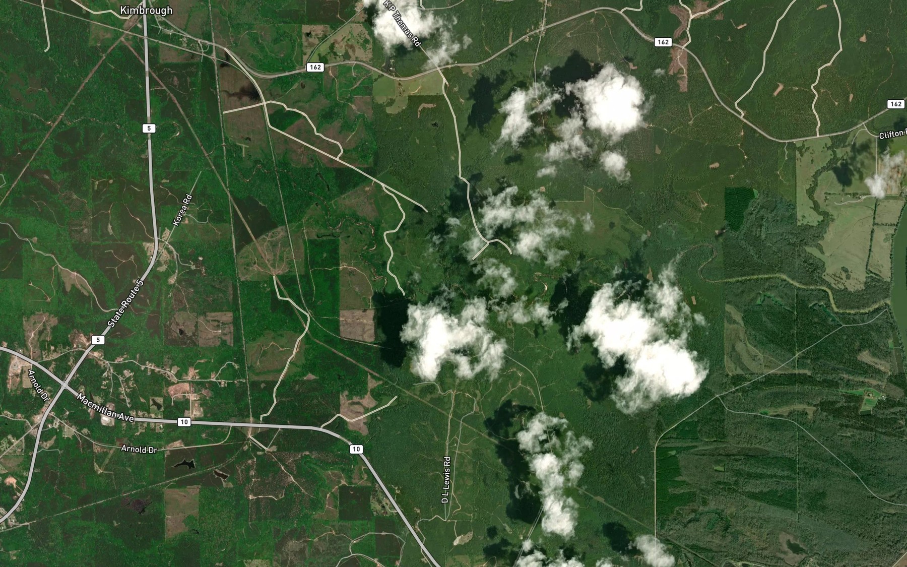Satellite map of the Goose Creek