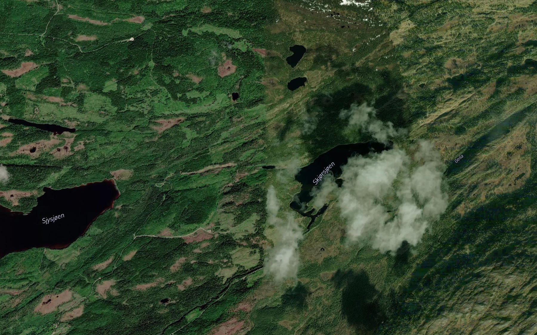 Satellite map of the Tjonndalstjonna
