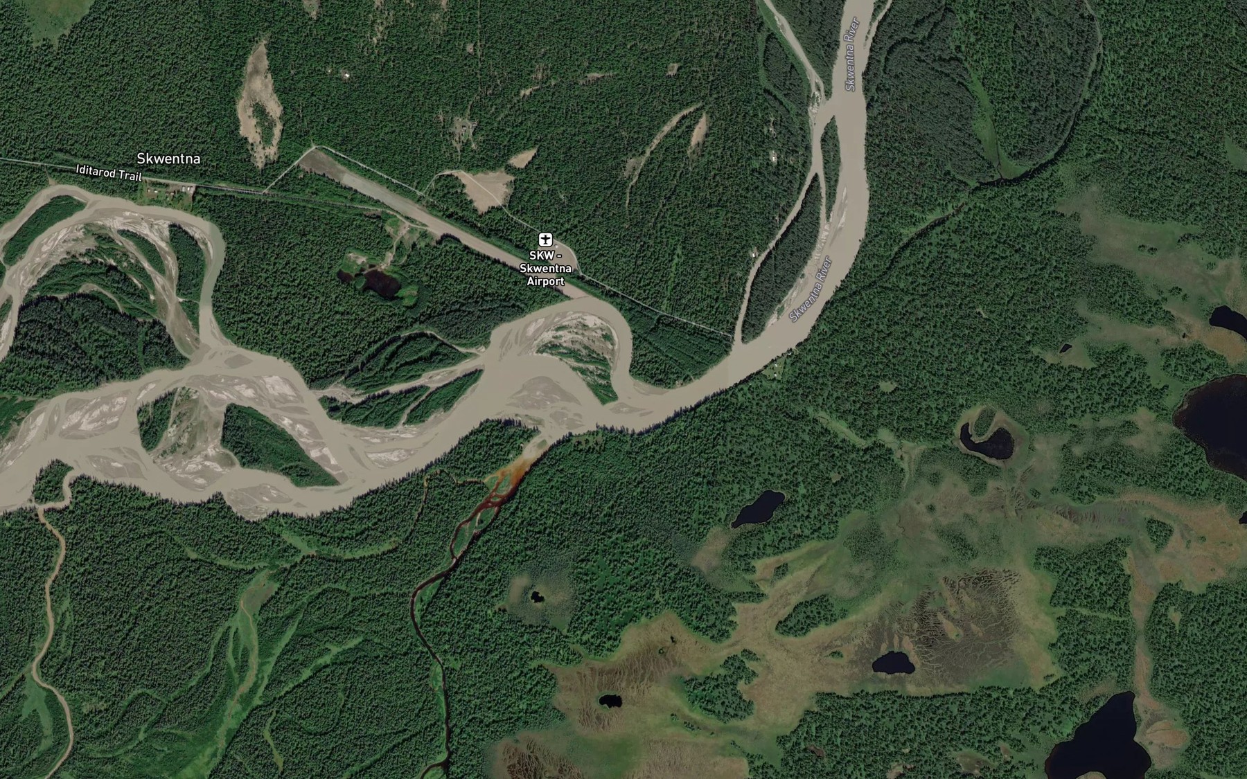 Satellite map of the Eightmile Creek
