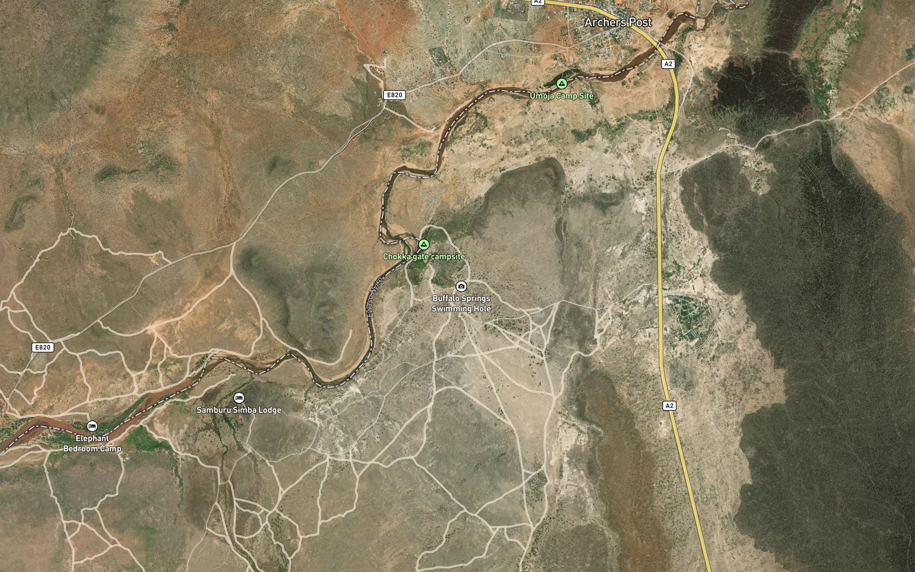 Satellite map of the Buffalo Springs