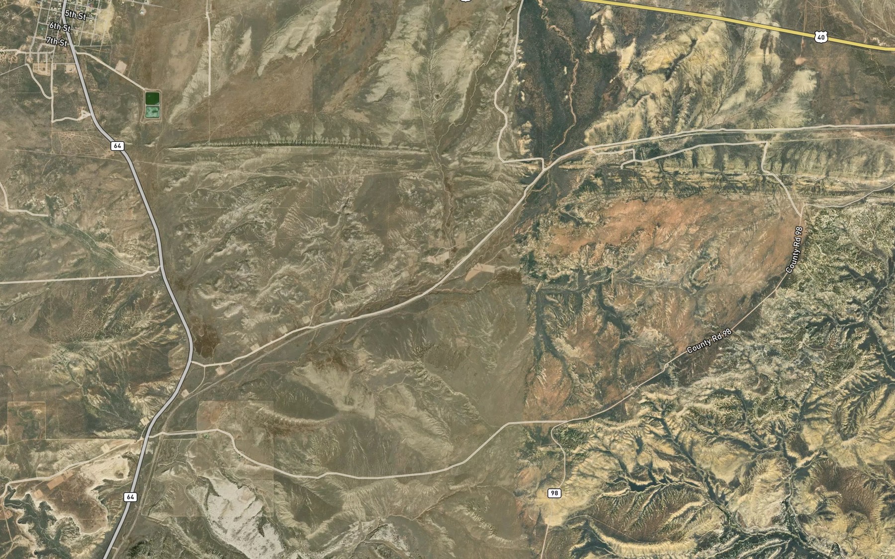 Satellite map of the East Twin Wash