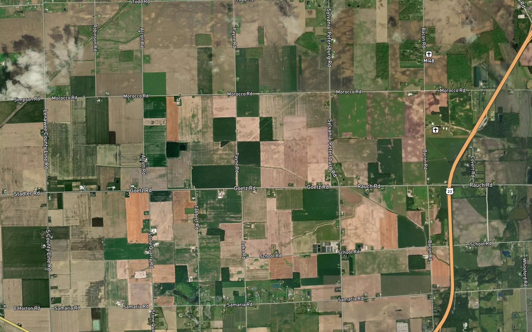 Satellite map of the Sunior Drain