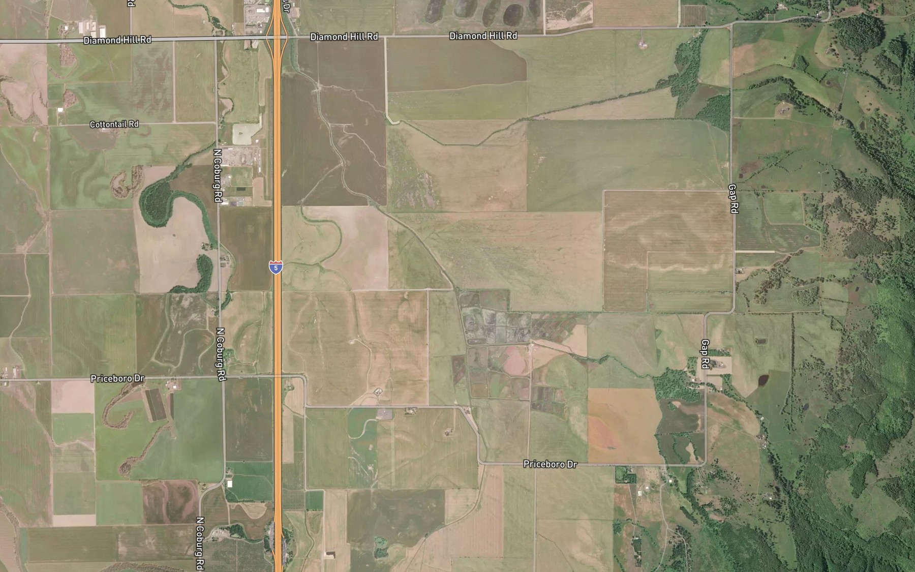 Satellite map of the Bishop Creek