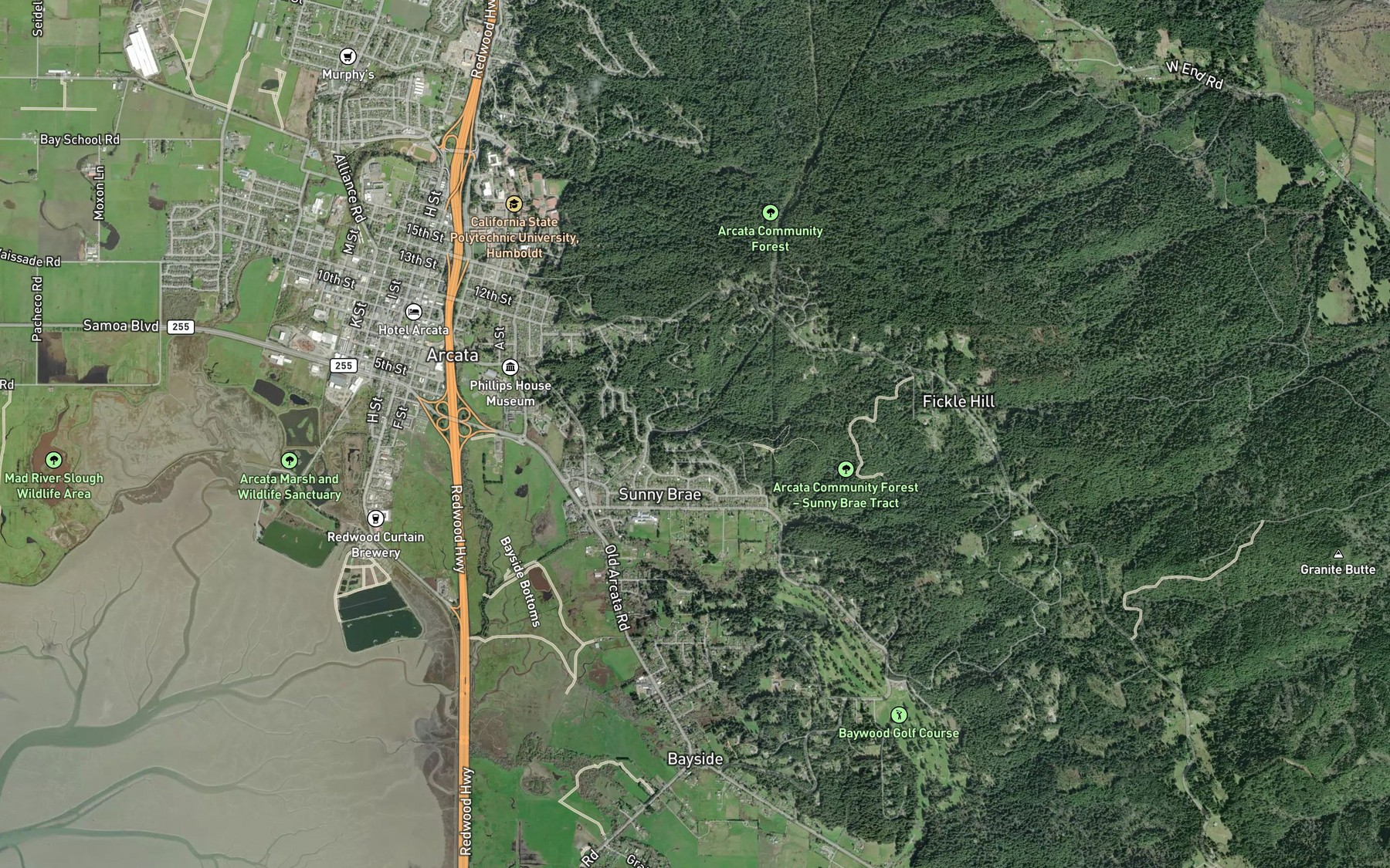 Satellite map of the Grotzman Creek