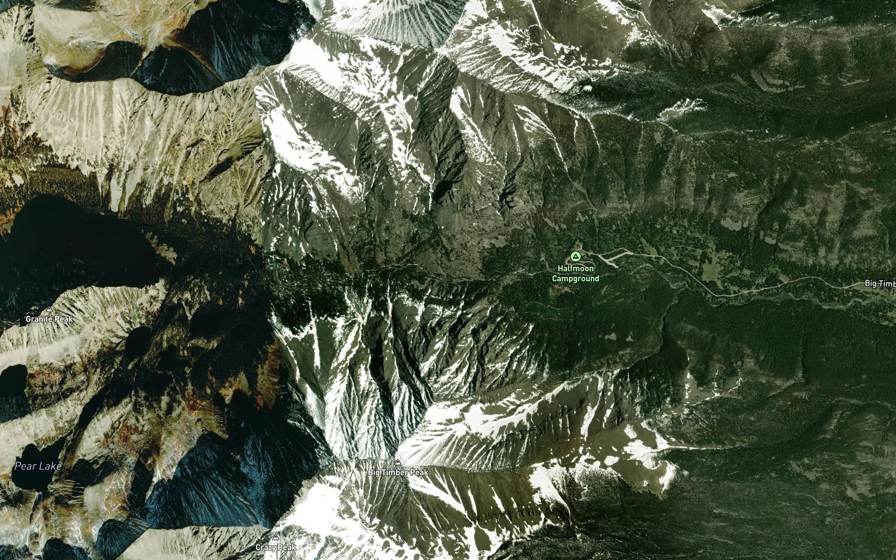 Satellite map of the Eagle Creek