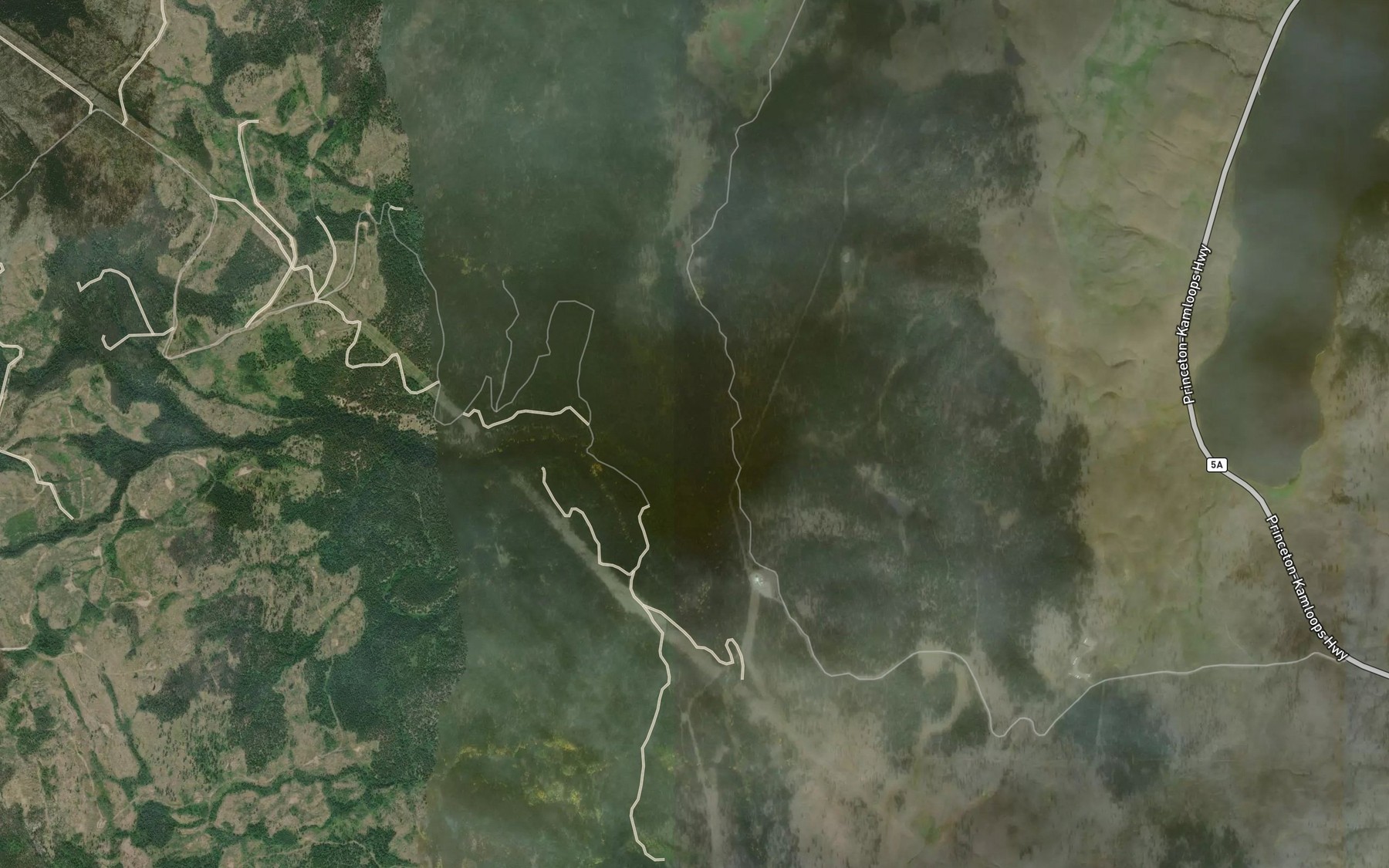 Satellite map of the Harold Creek