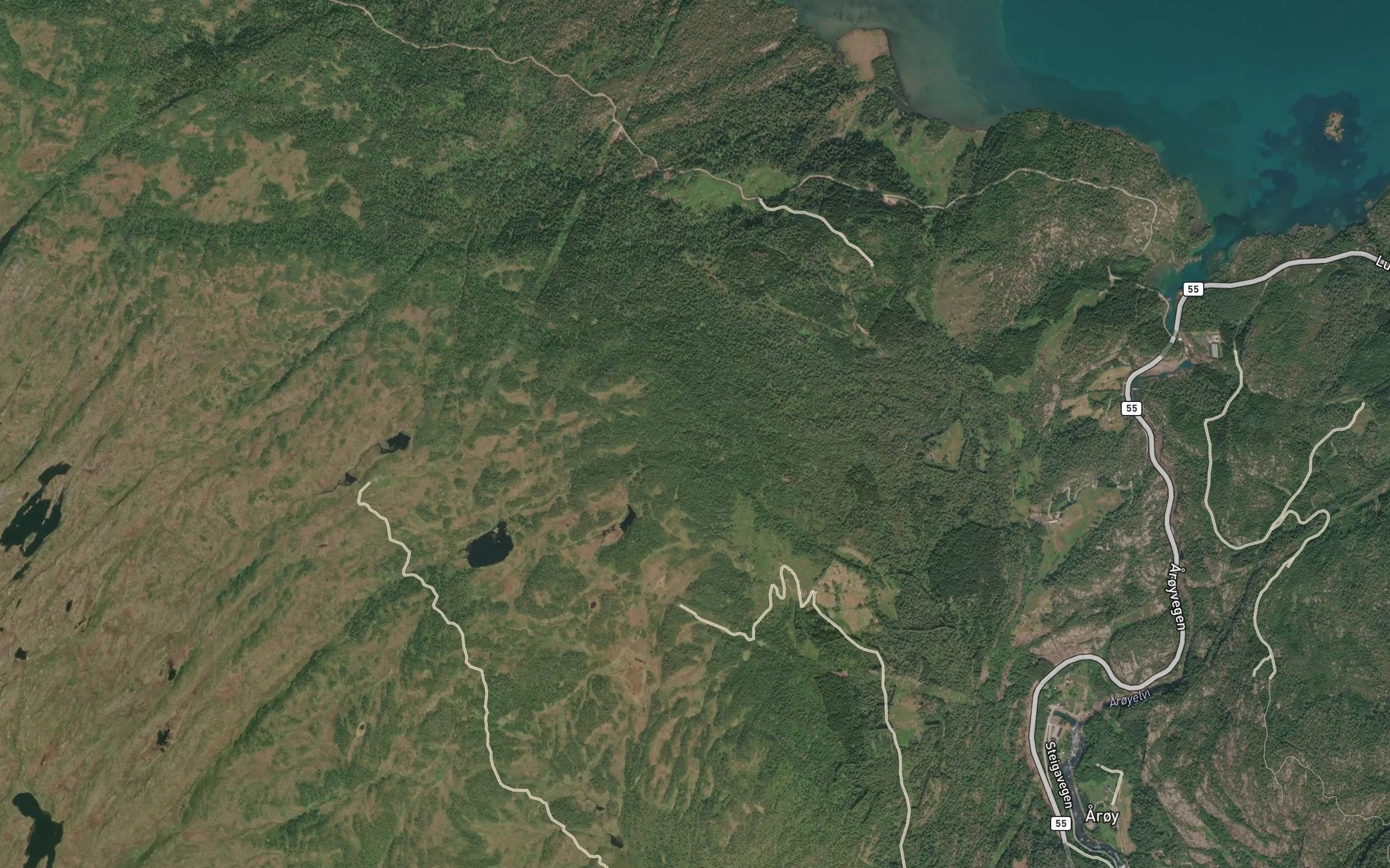 Satellite map of the Farleggrovi