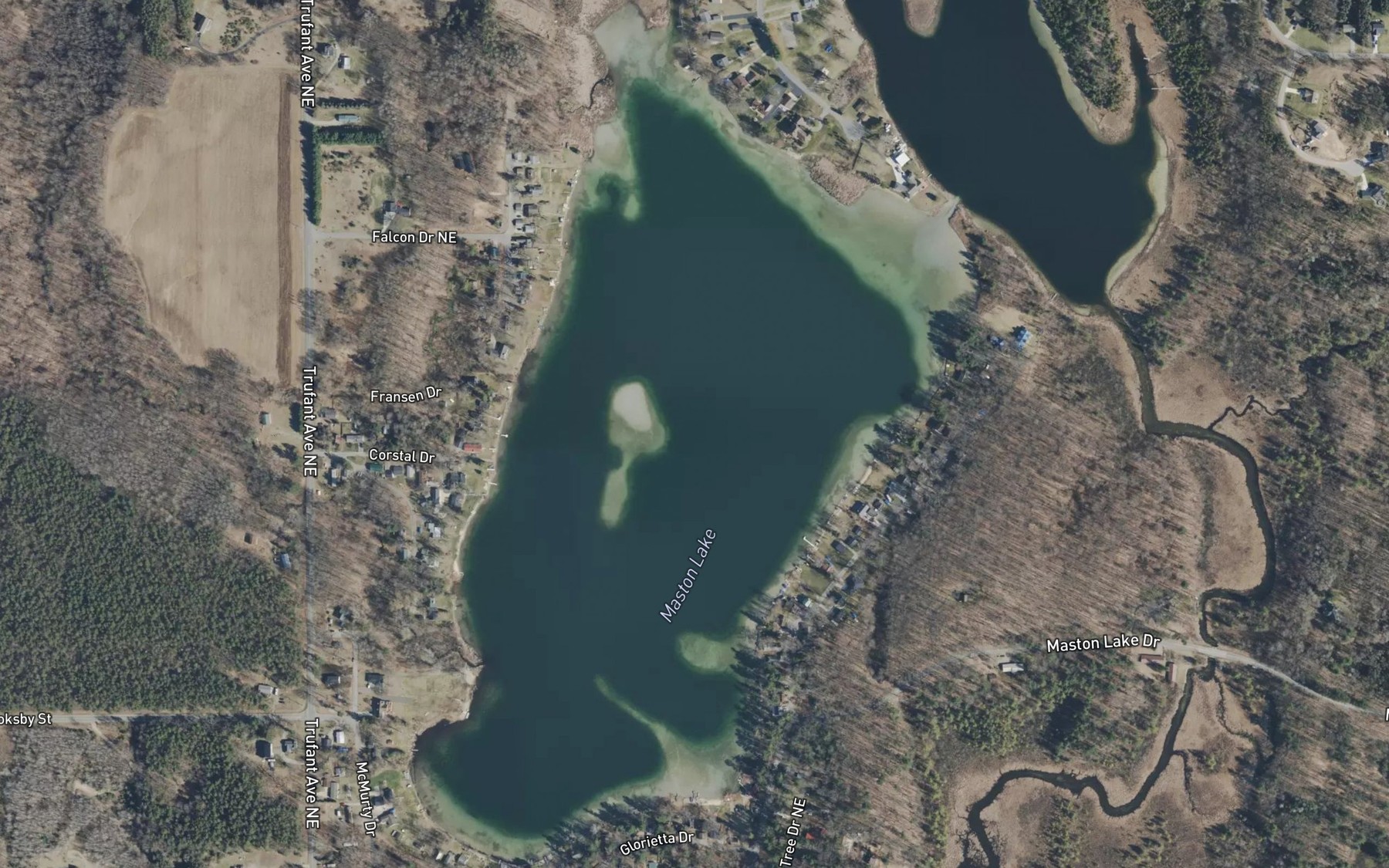 Satellite map of the Maston Lake