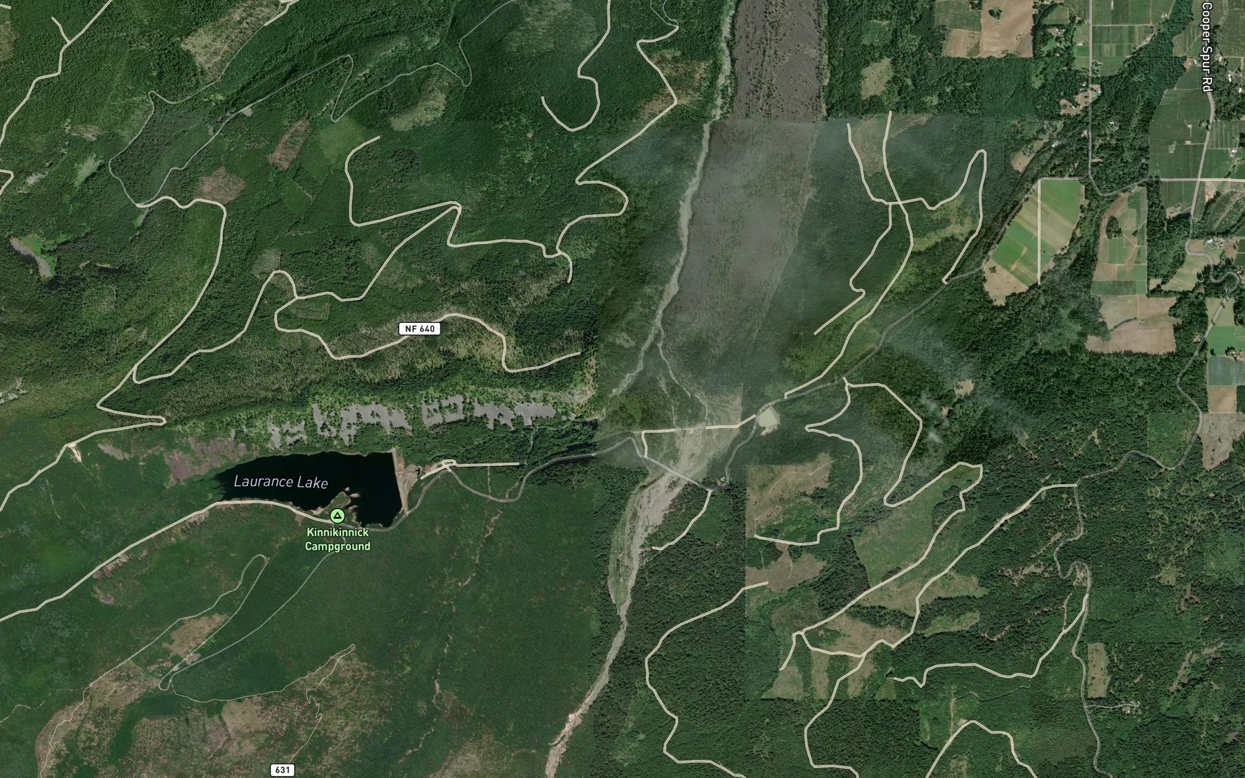 Satellite map of the Eliot Branch