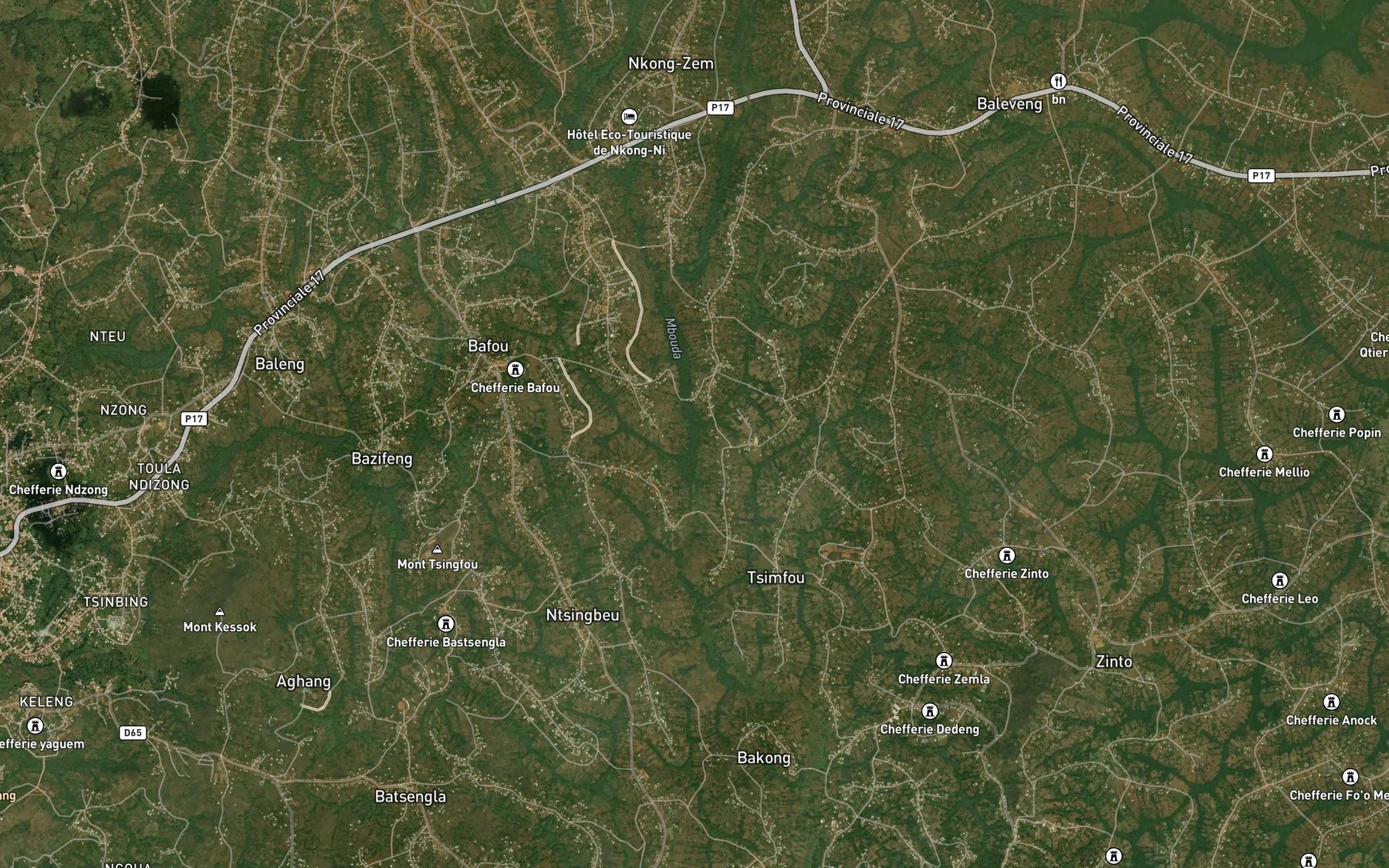 Satellite map of the Mia Ndouzem