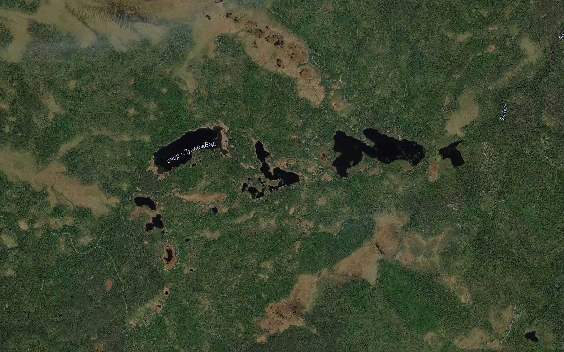 Satellite map of the Ozera Lunvozhvad
