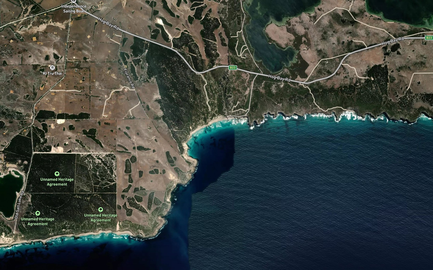Satellite map of the Pennington Bay
