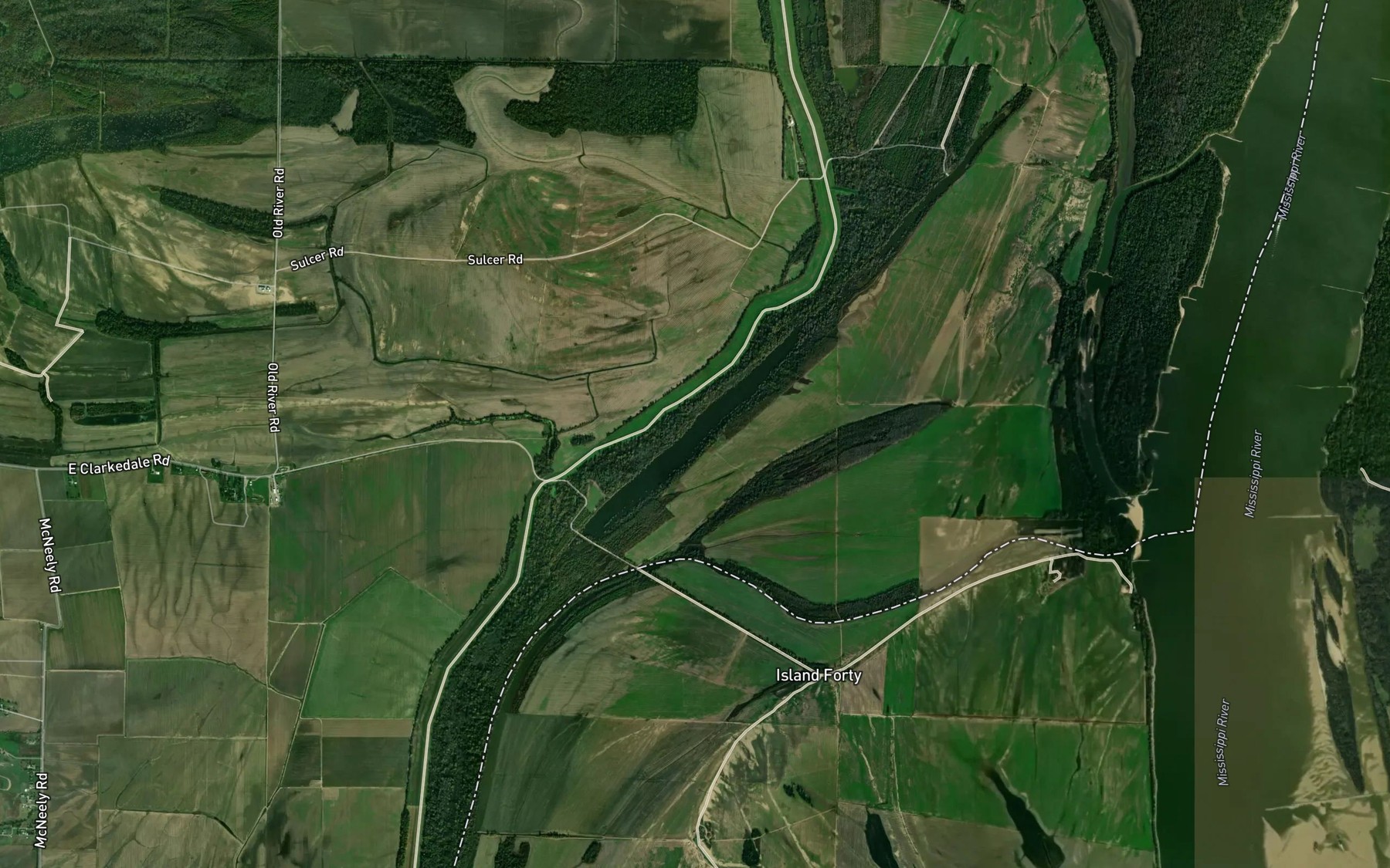 Satellite map of the Danner Lake