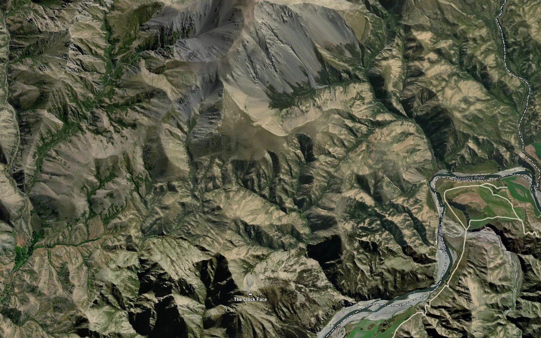 Satellite map of the Tinkers Gully Stream