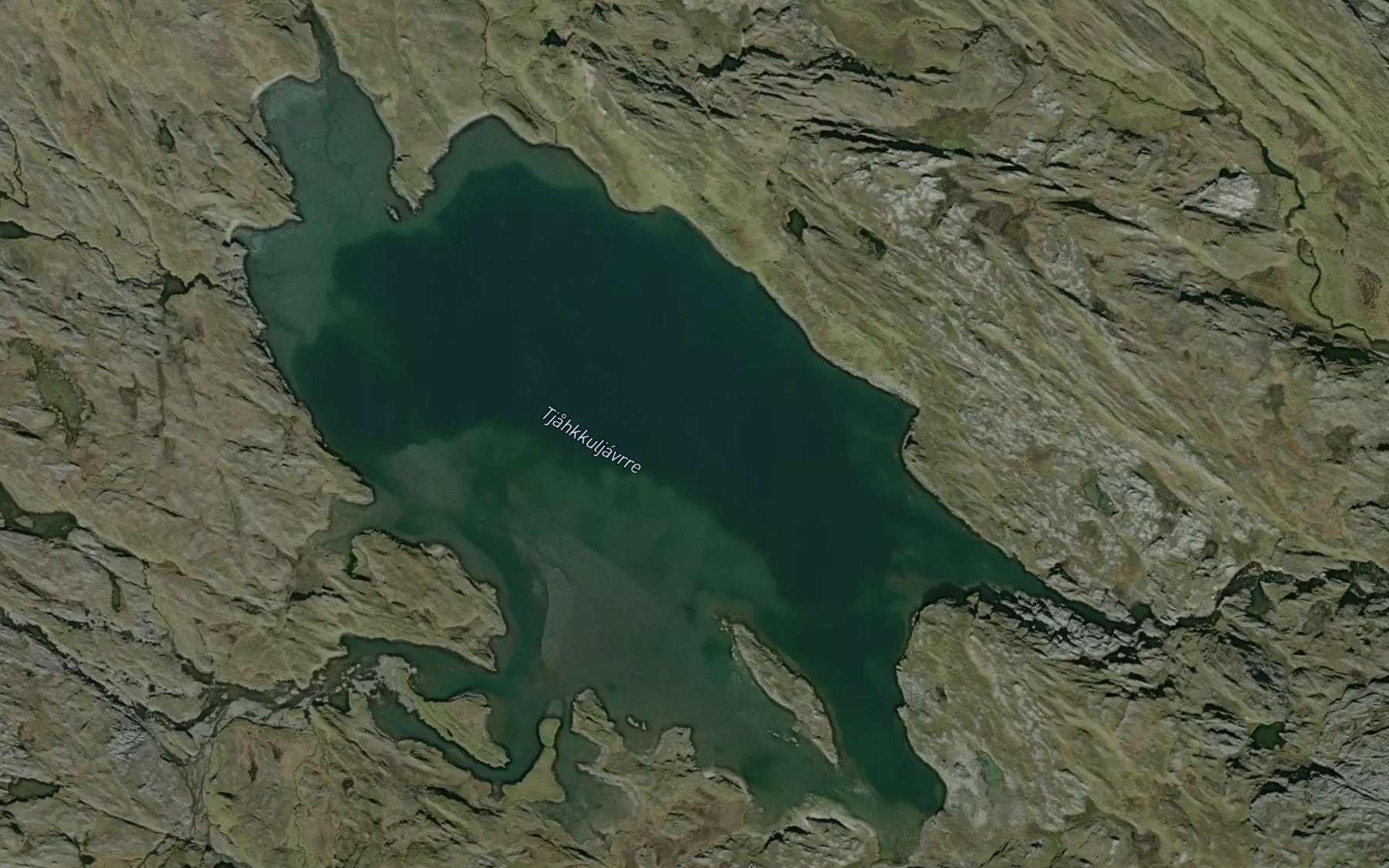 Satellite map of the Tjohkoljavrre