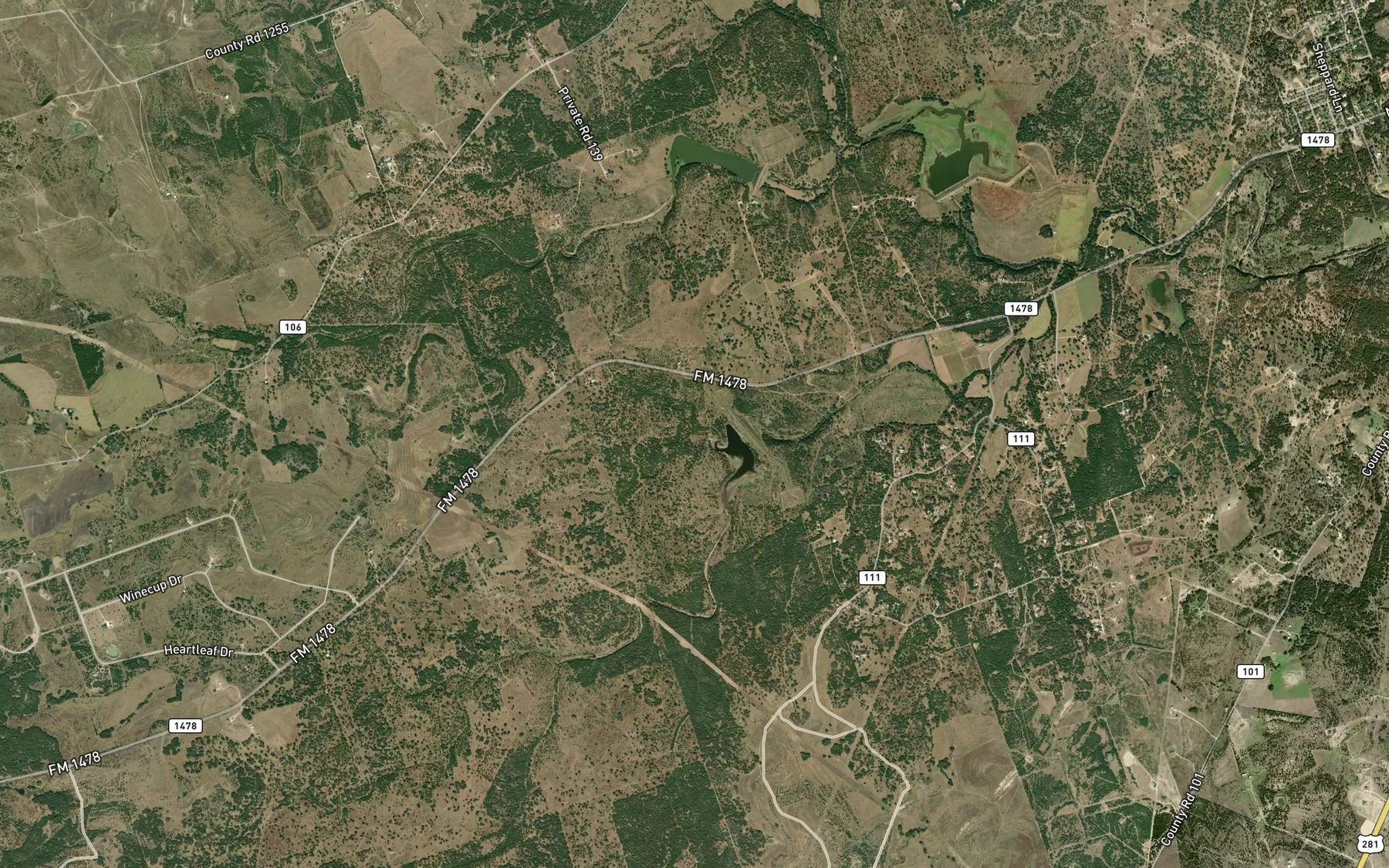 Satellite map of the Reservoir Number Four