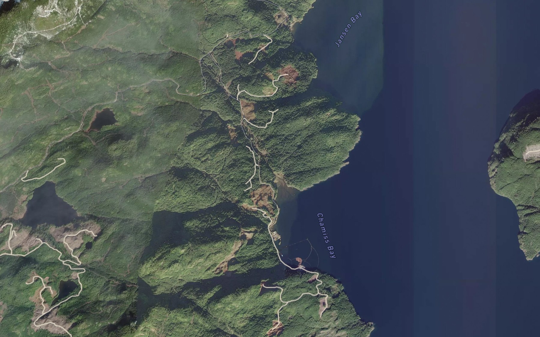 Satellite map of the Chamiss Creek