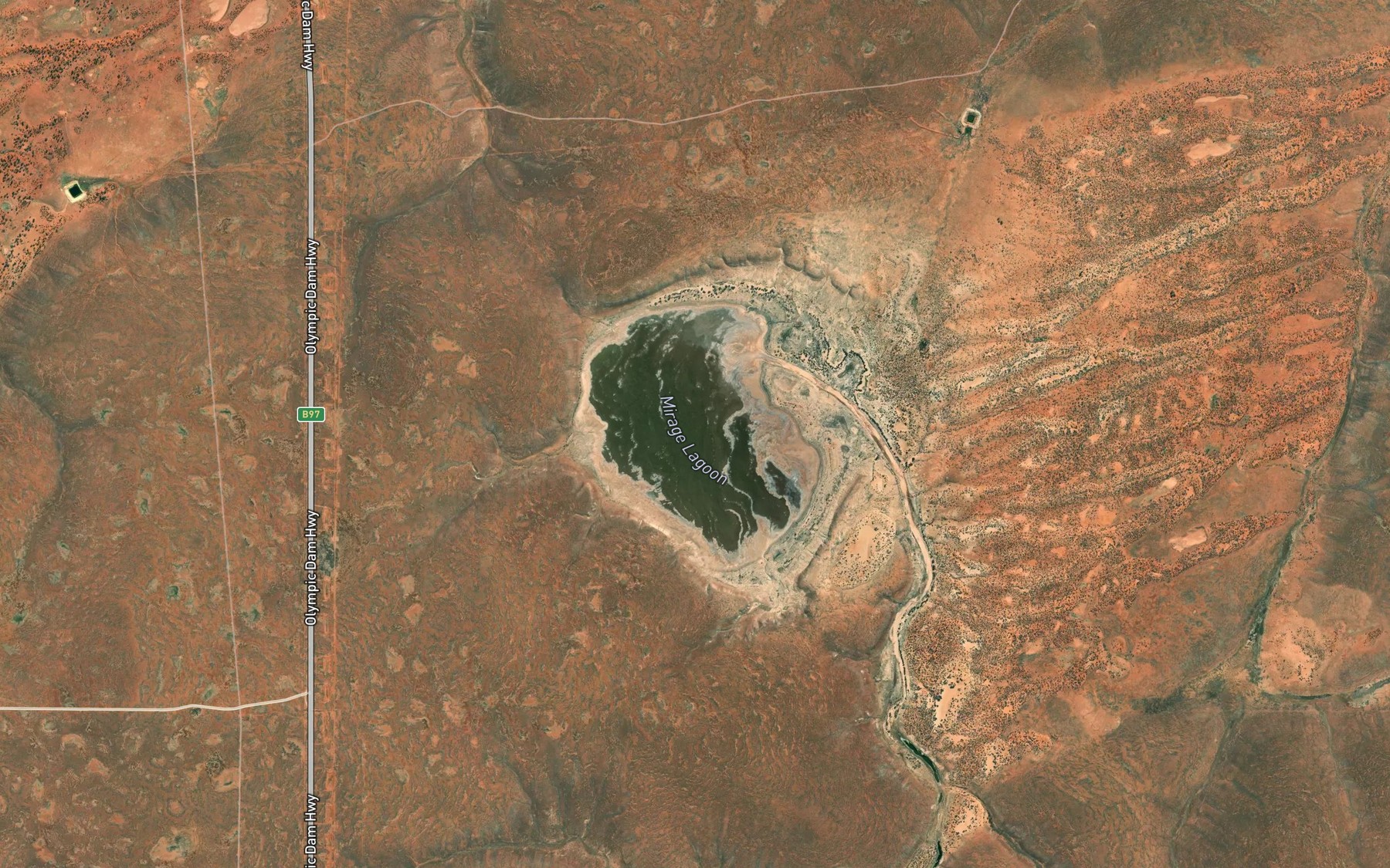 Satellite map of the Lake Bessie