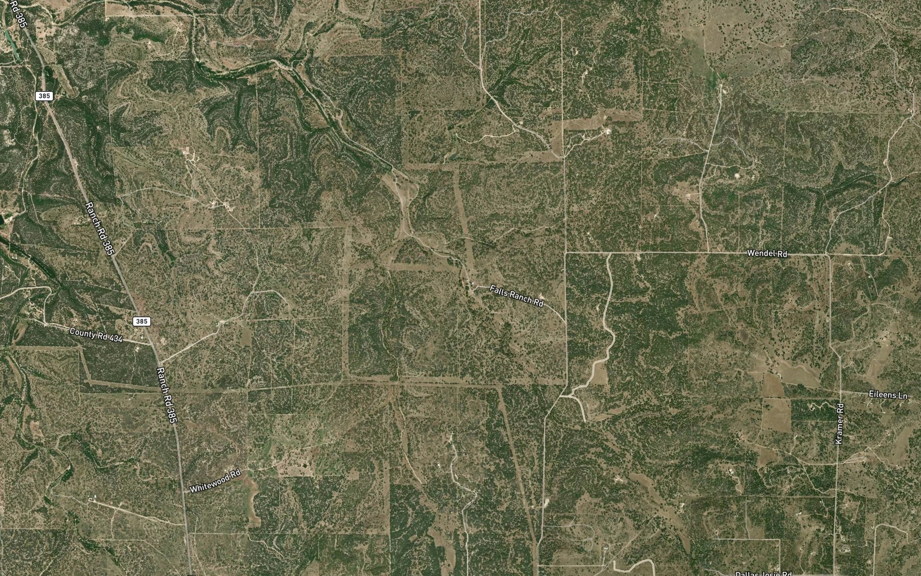 Satellite map of the Falls Prong Spring