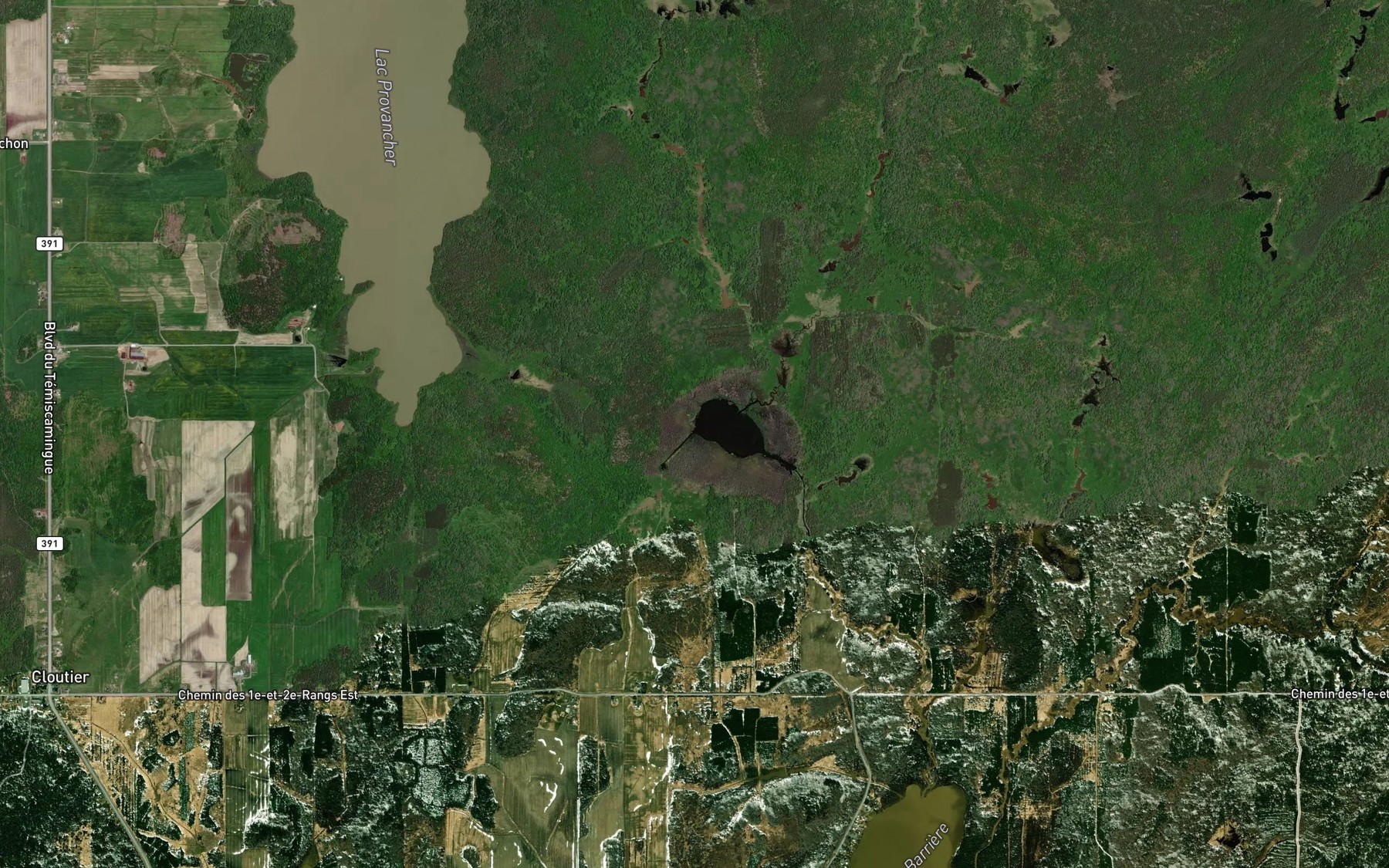 Satellite map of the Ruisseau Lafontaine