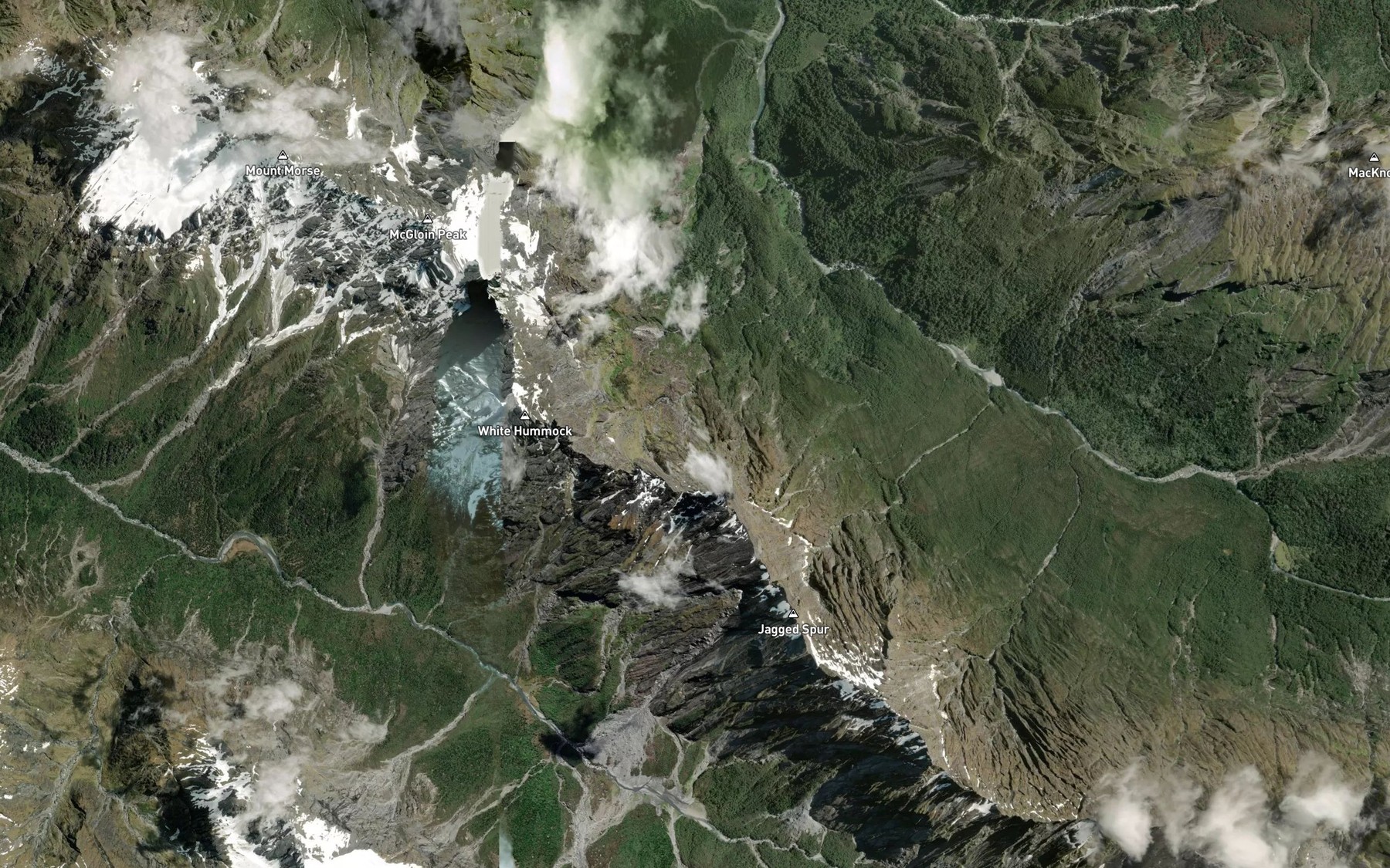 Satellite map of the Redstone Creek