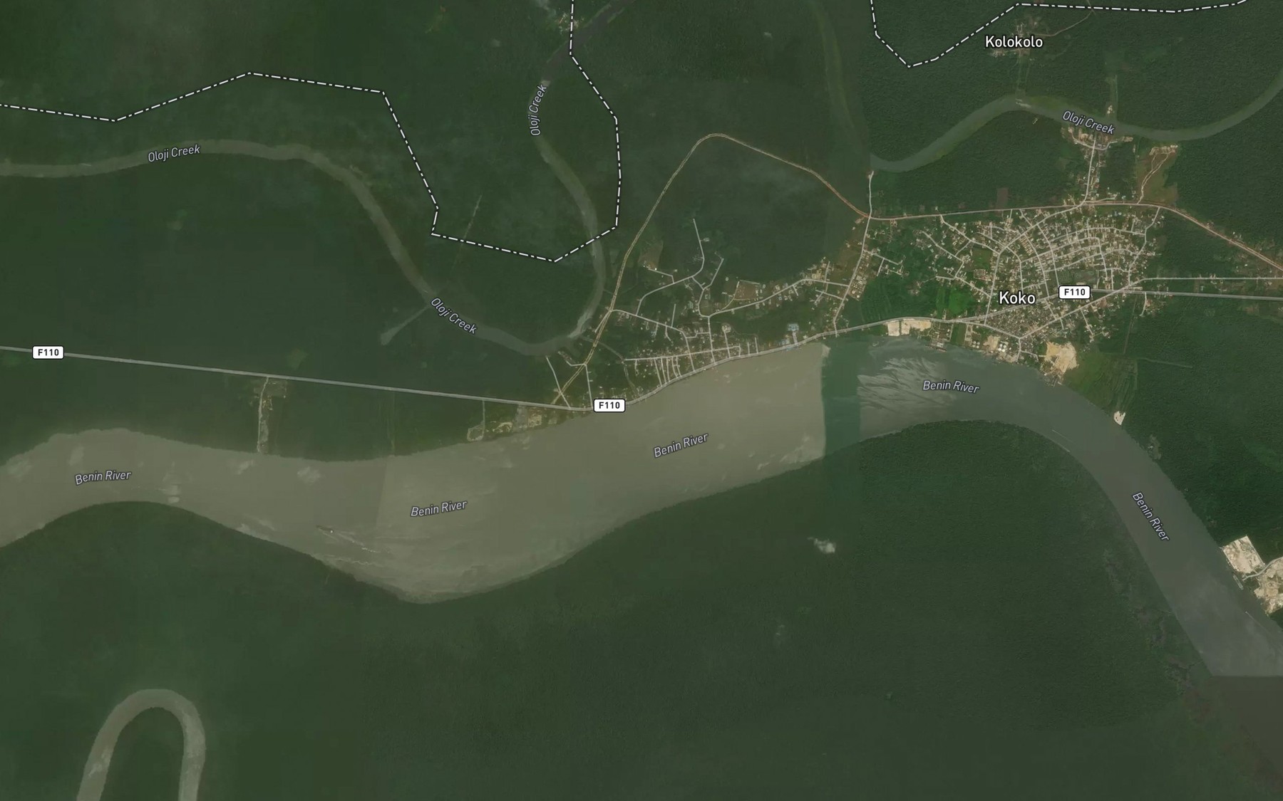 Satellite map of the Nanal Canal