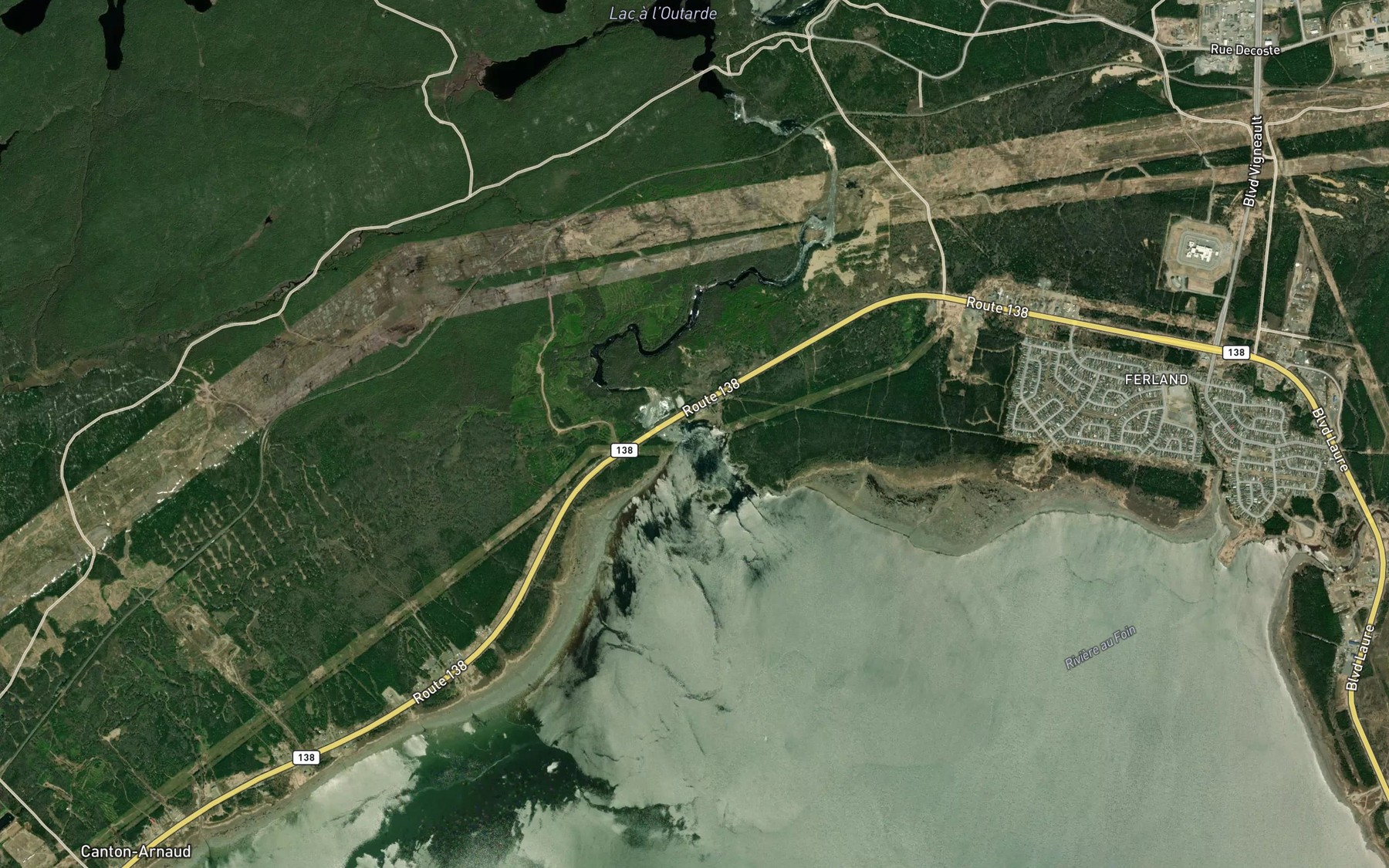 Satellite map of the Riviere des Rapides