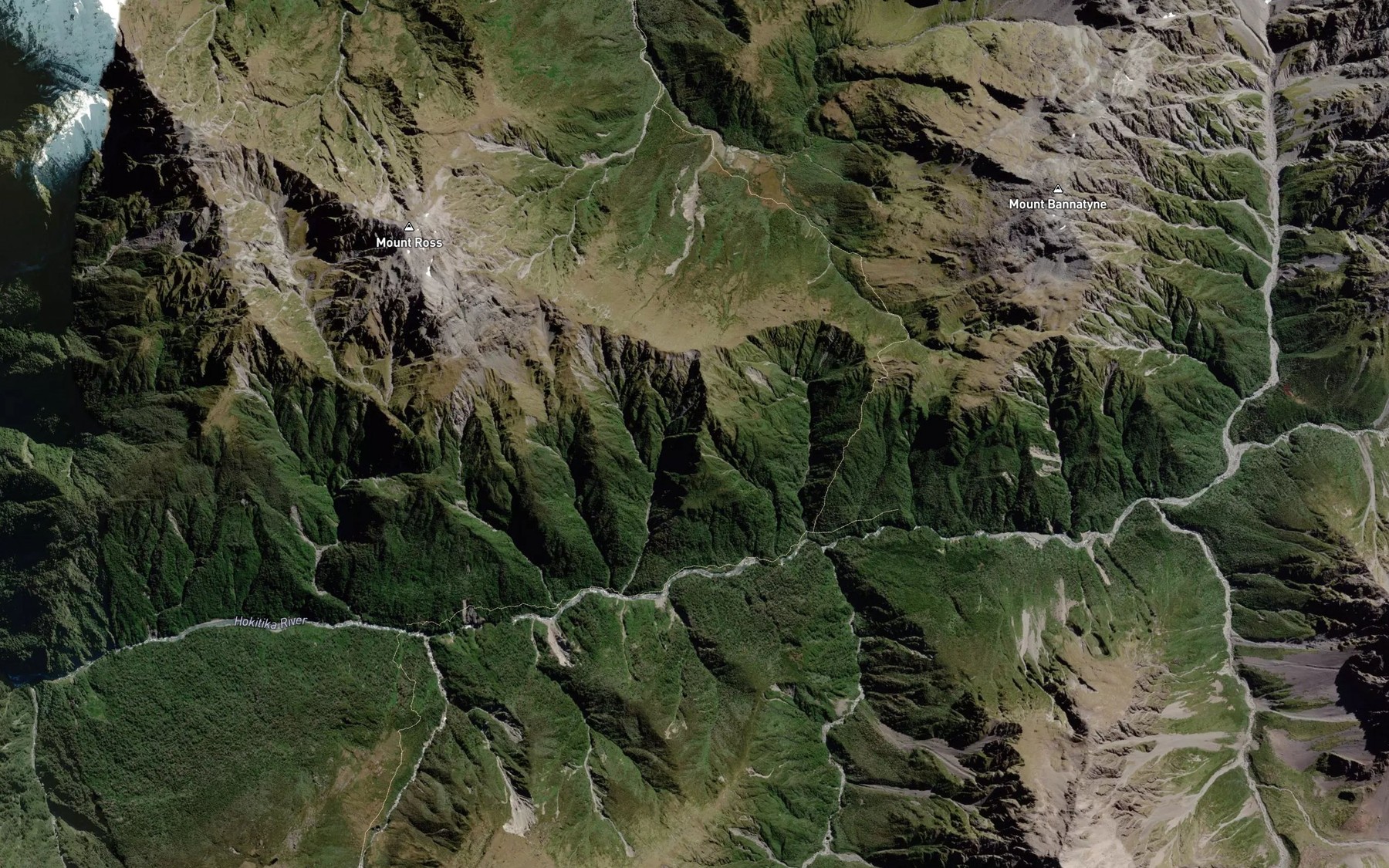 Satellite map of the Eta Creek