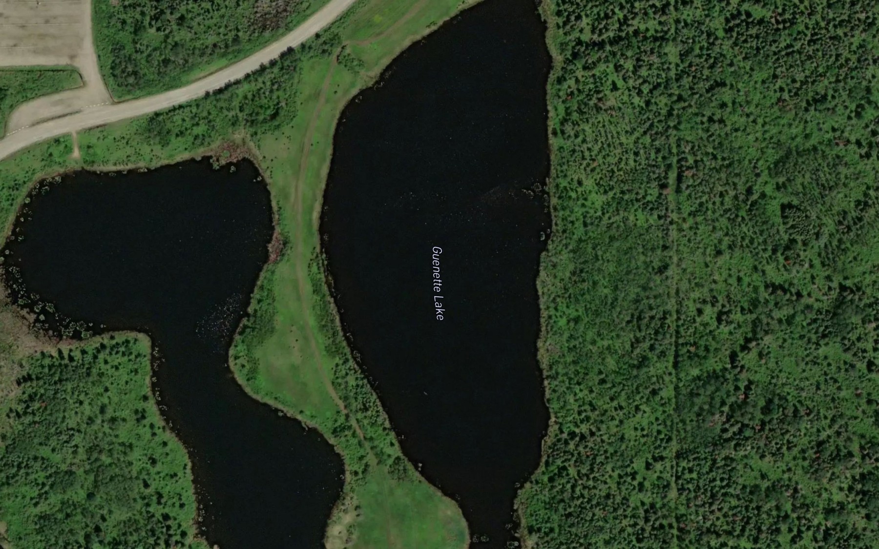 Satellite map of the Guenette Lake