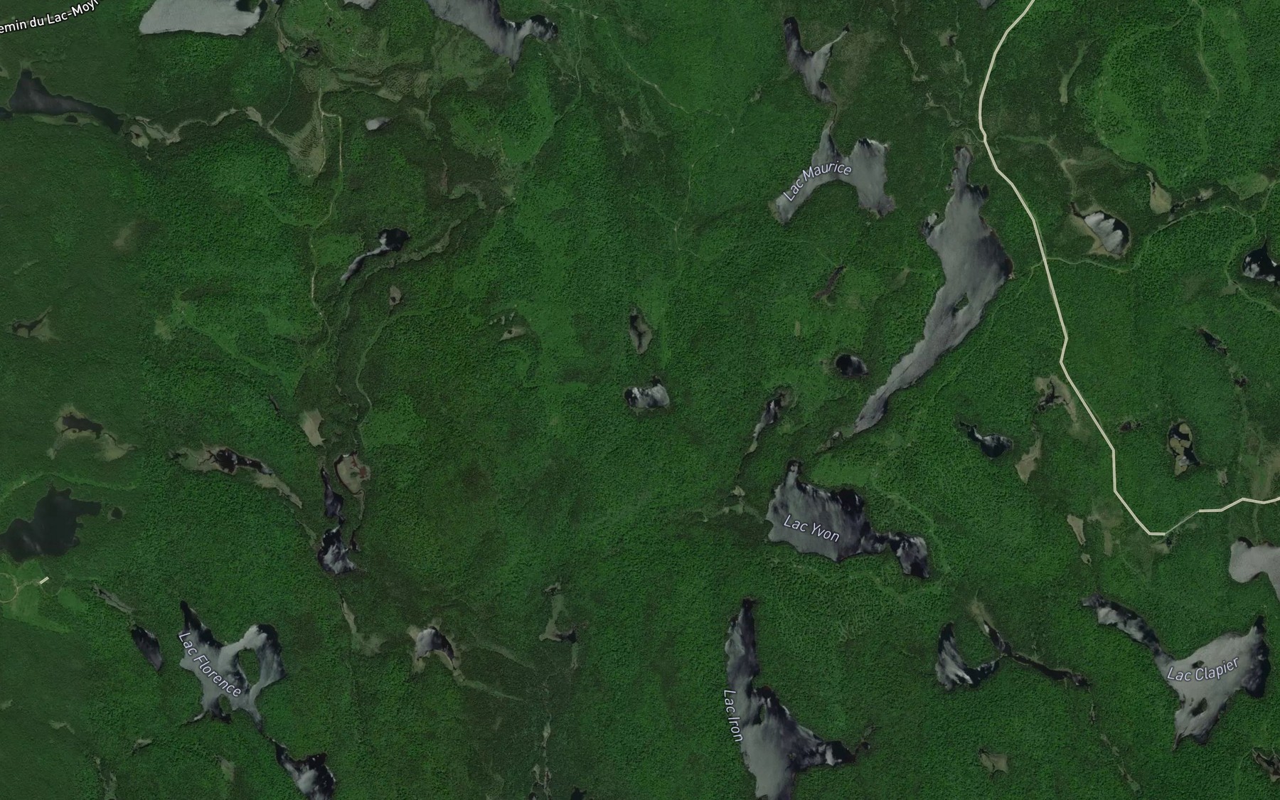 Satellite map of the Lac Charley