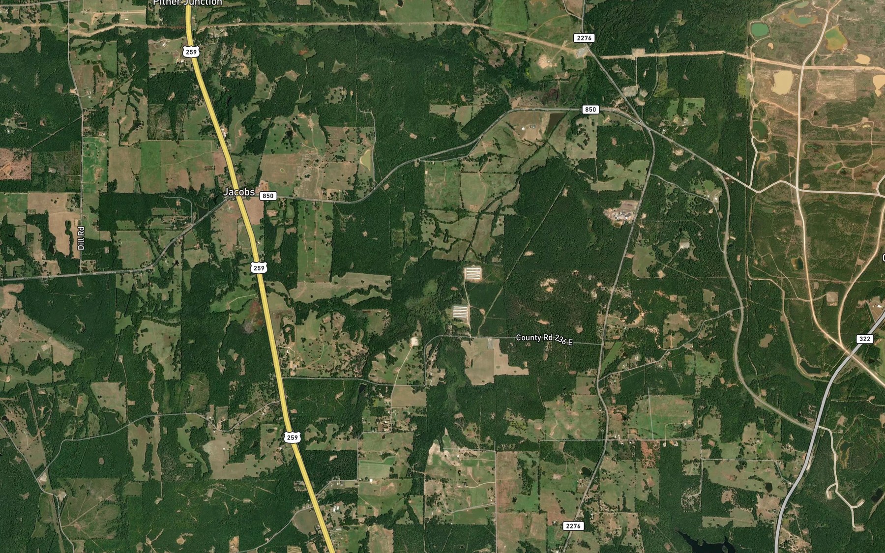 Satellite map of the Chambers Creek