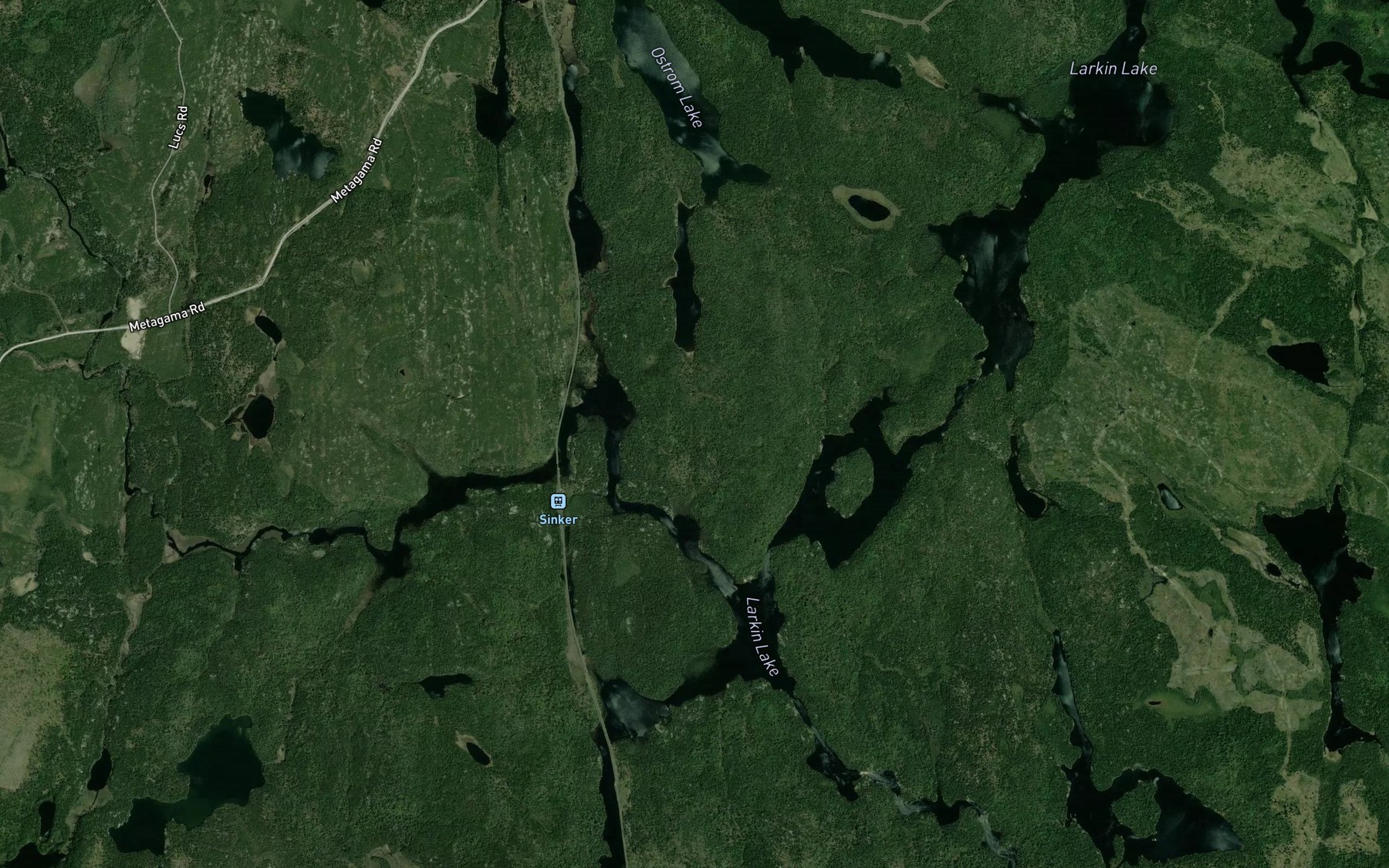 Satellite map of the Sinker Creek