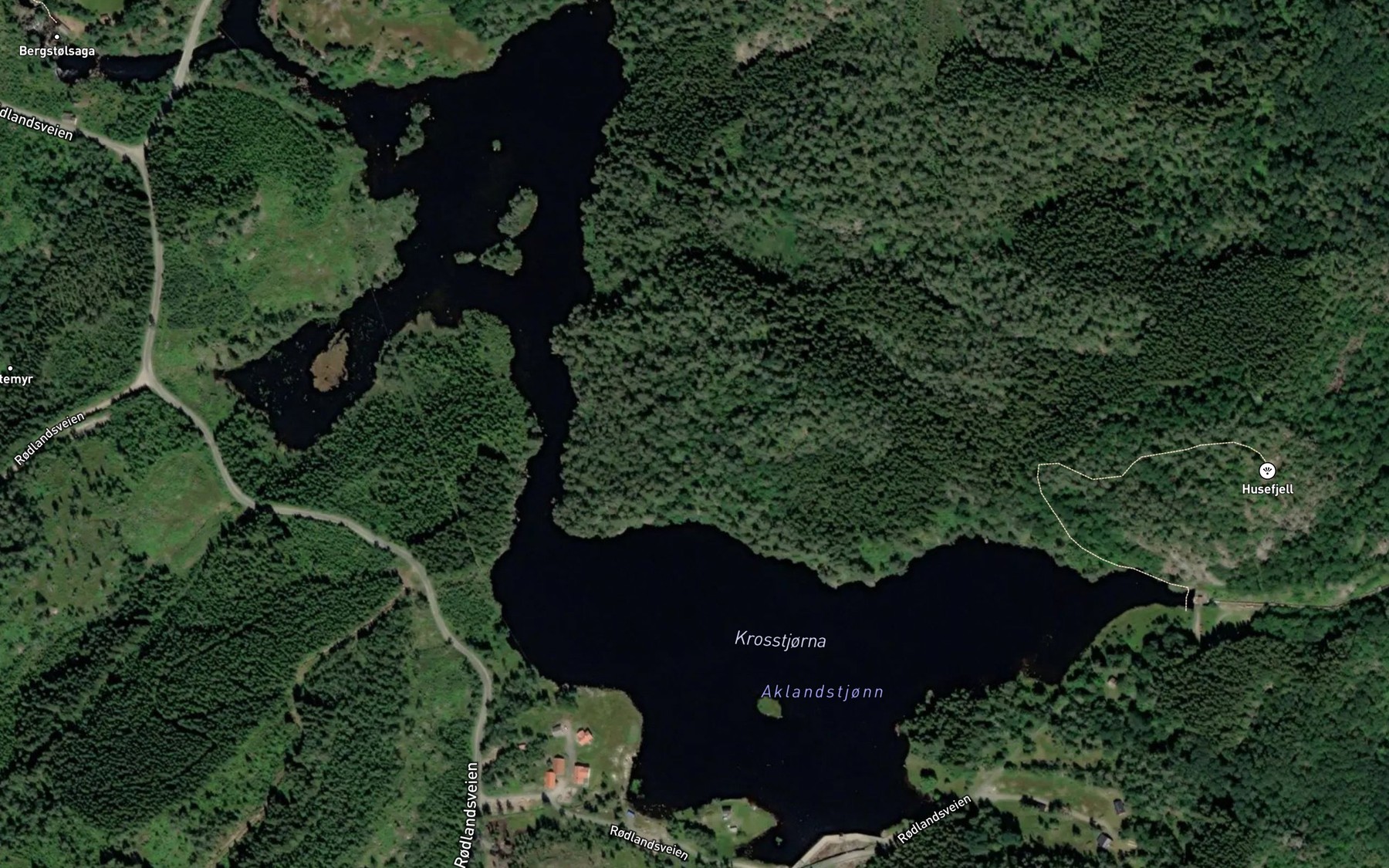 Satellite map of the Aklandstjonn