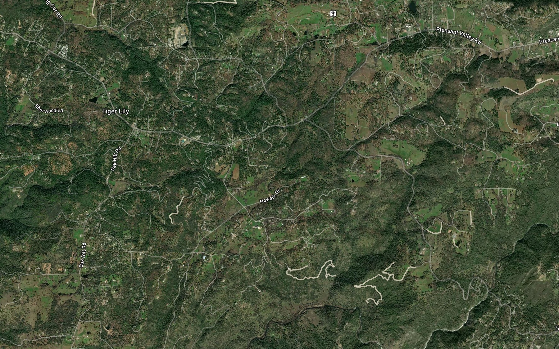 Satellite map of the Mills Creek